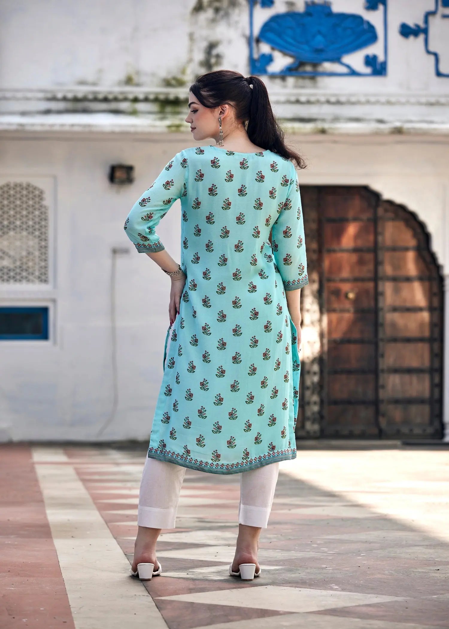 Regular Sky Blue Kurta