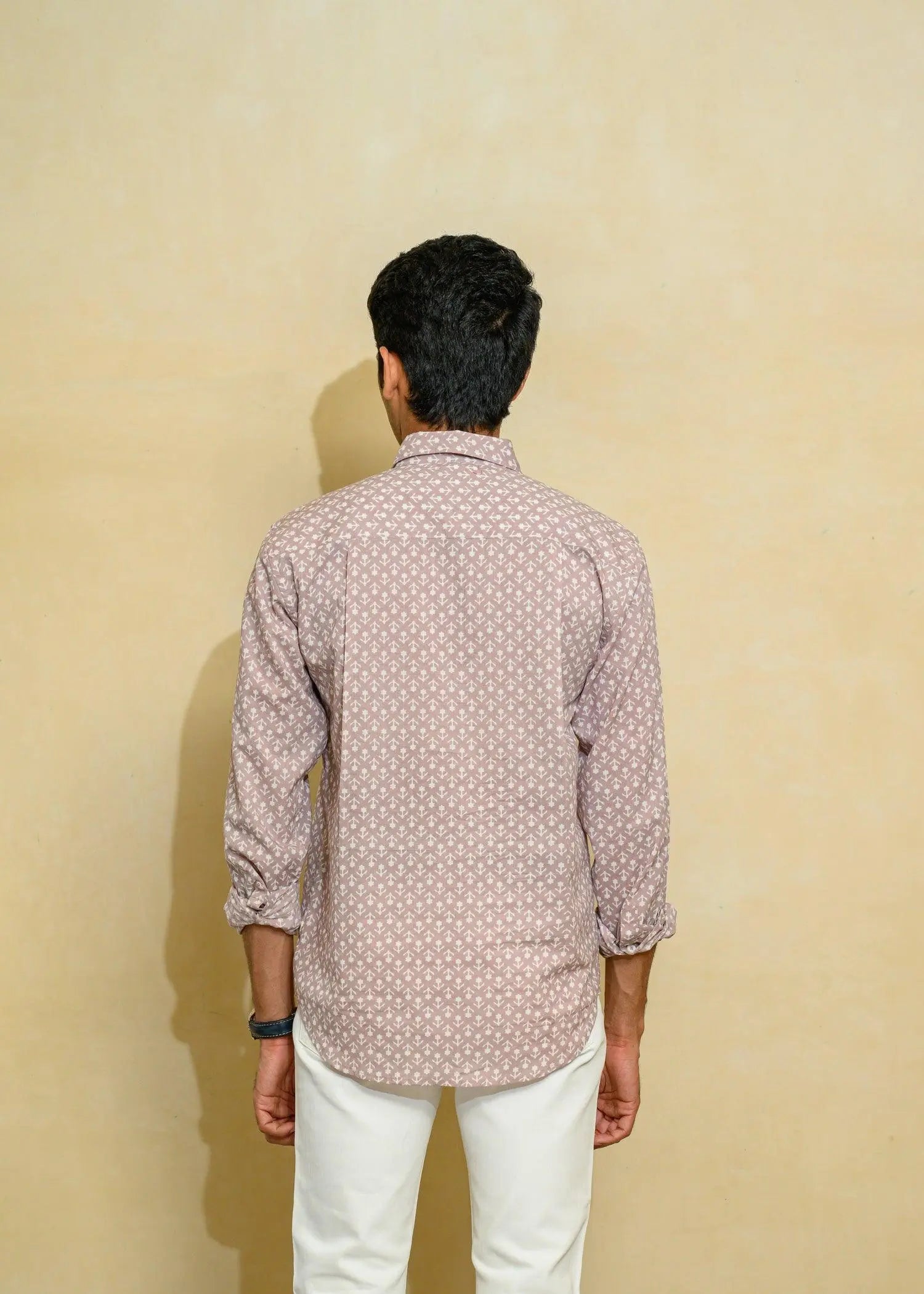 Dusty Pink Regular Cotton Full Sleeves Shirt