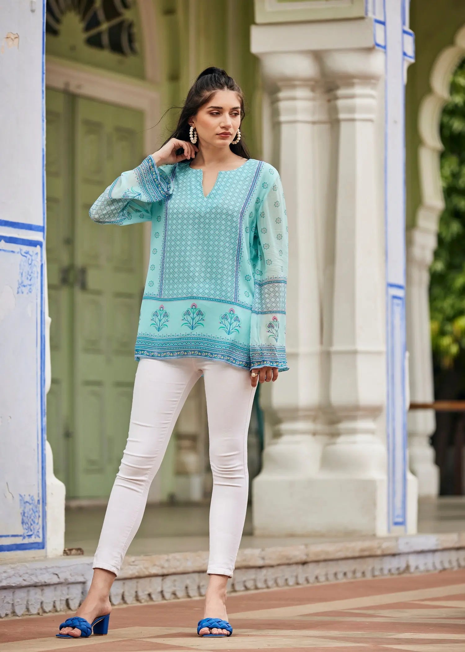 Fuss-Free Sky Blue Top