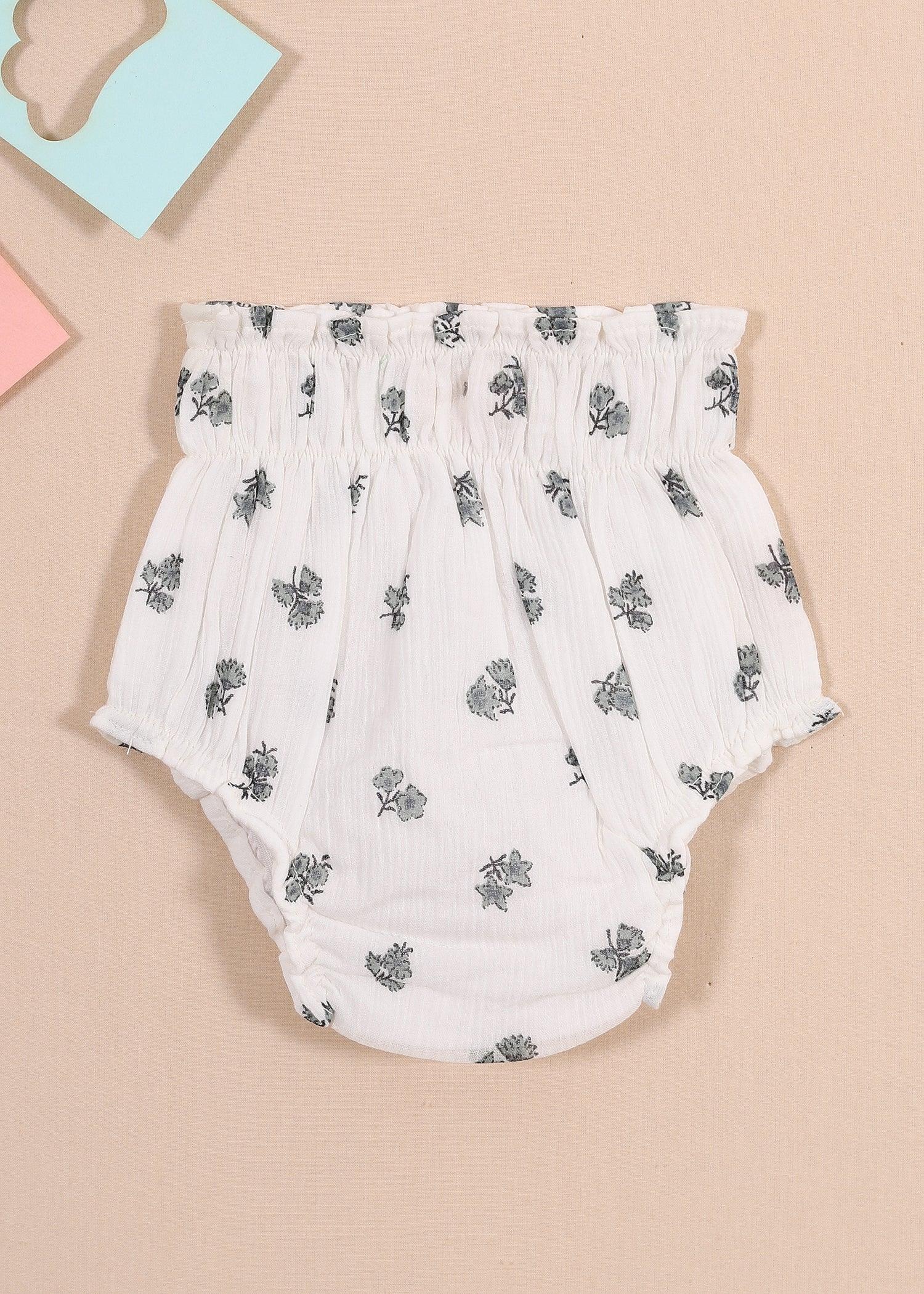 Holly/Stripes Green Cotton Bloomers Set Of 2 (0-24 Months)