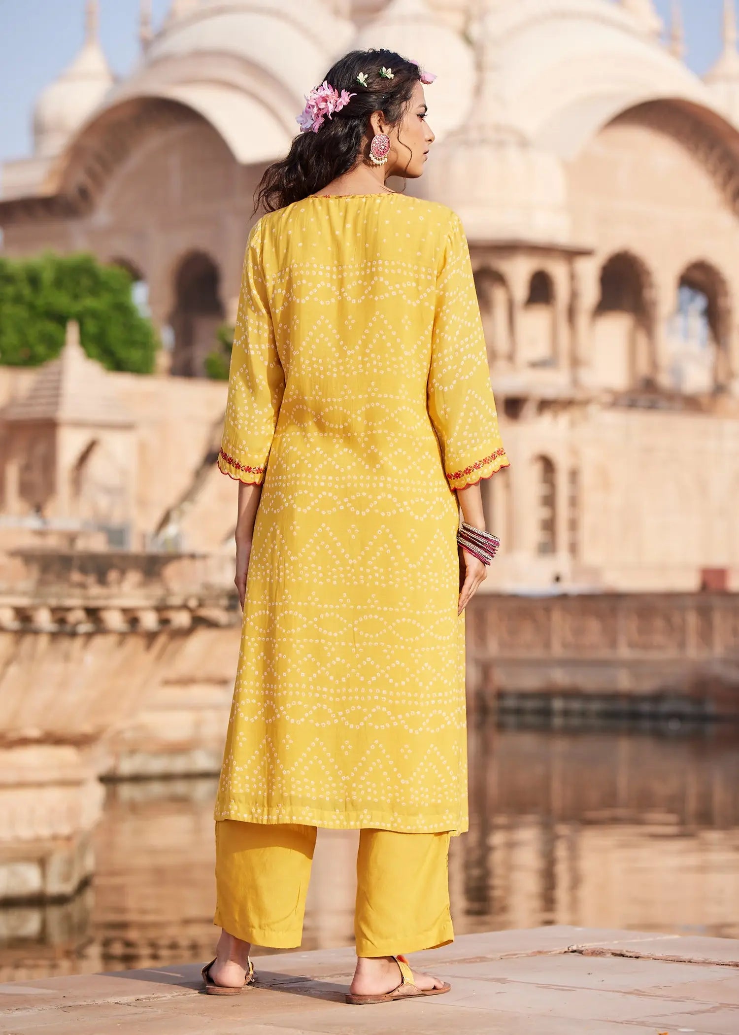 Yellow Regular Viscose Kurta