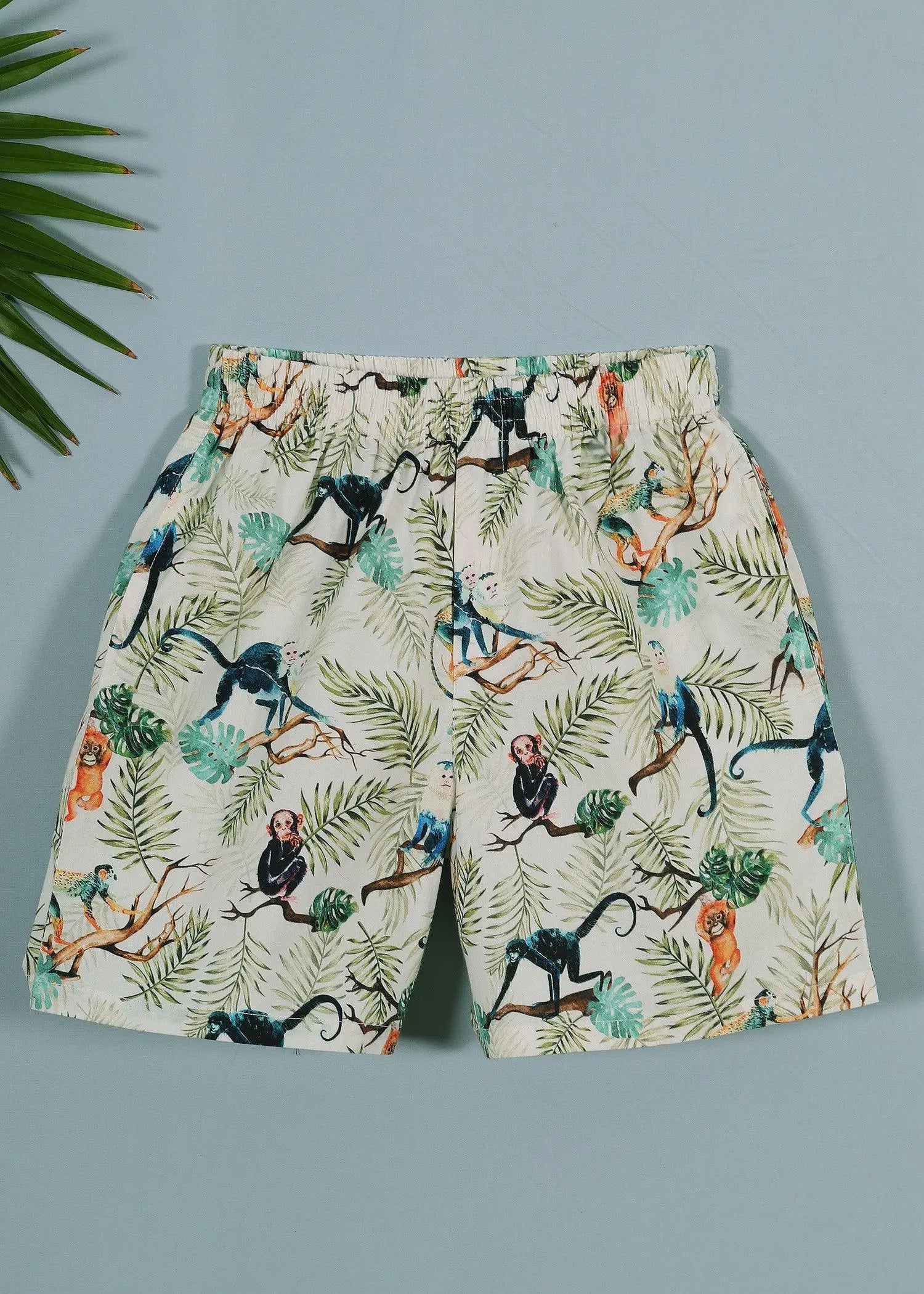 Green Monkey Boys Poplin Belted Shorts (1-14YRS)