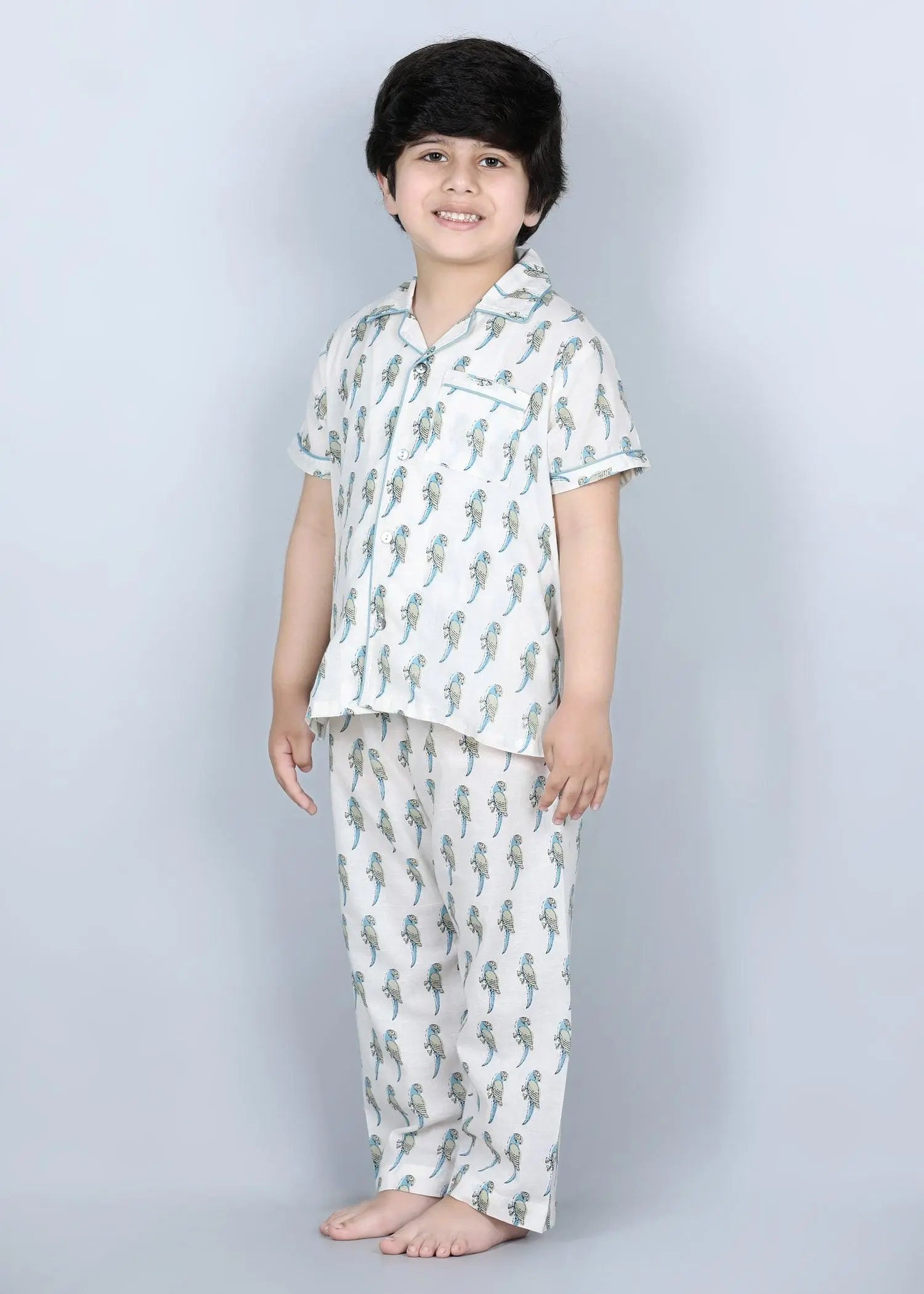 Tota Green Half Sleeves Cotton Nighsuit Boys (1-12 Years)