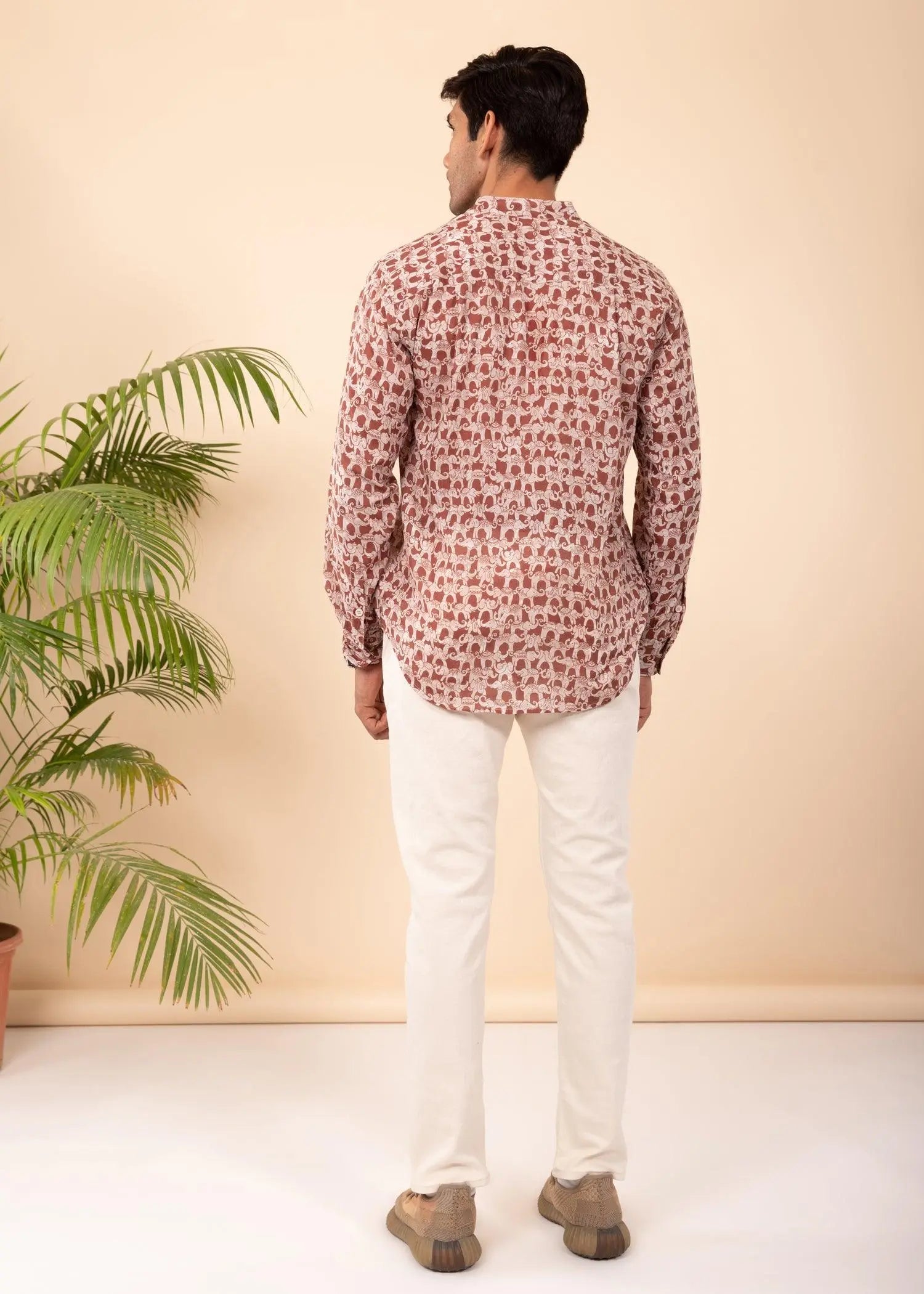 Brown Regular Cotton Full Sleeves Shirt