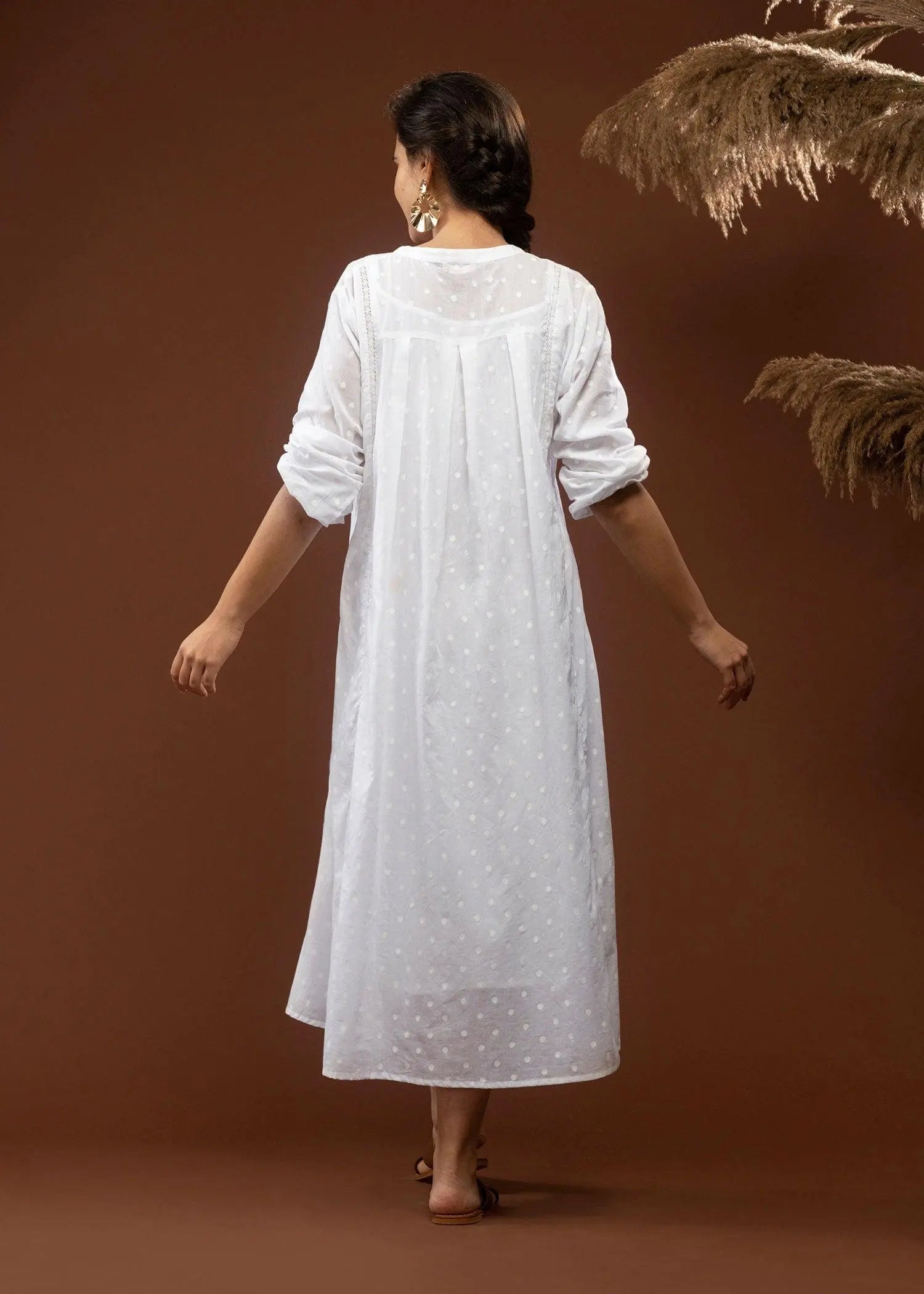 White Flared Voile Laila Dress