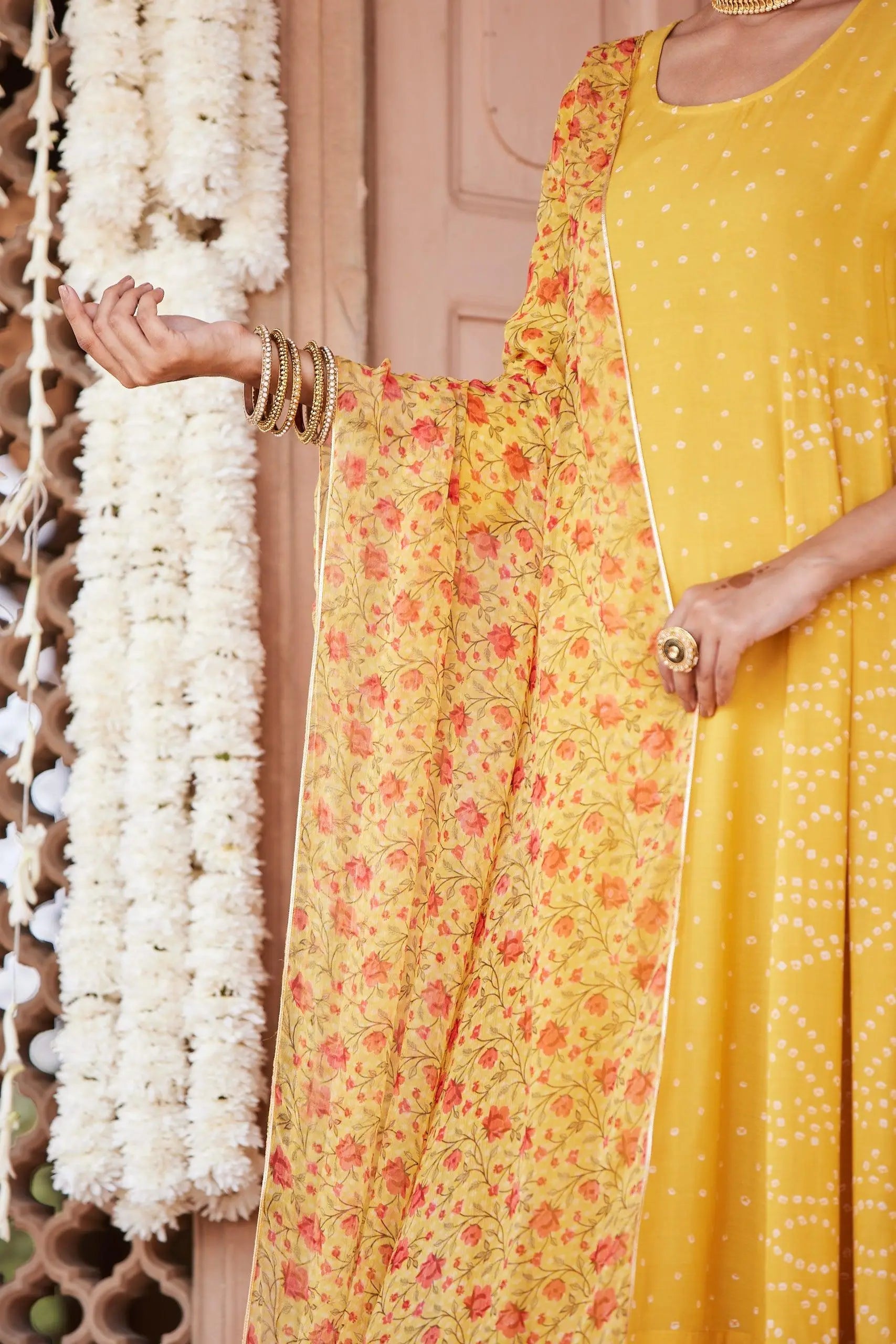 Yellow Color Viscose Chiffon Dupatta