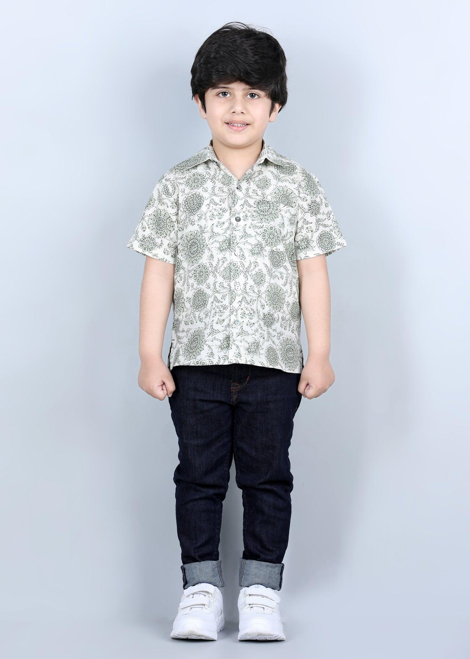 Sunflower Cream Cotton Shirt Boy (2 Years to 12 Years)