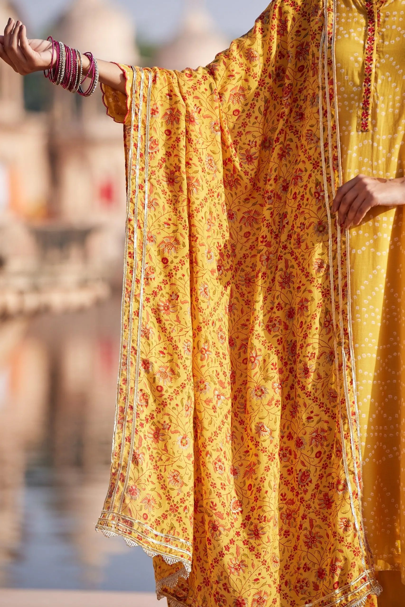 Yellow Viscose Dupatta