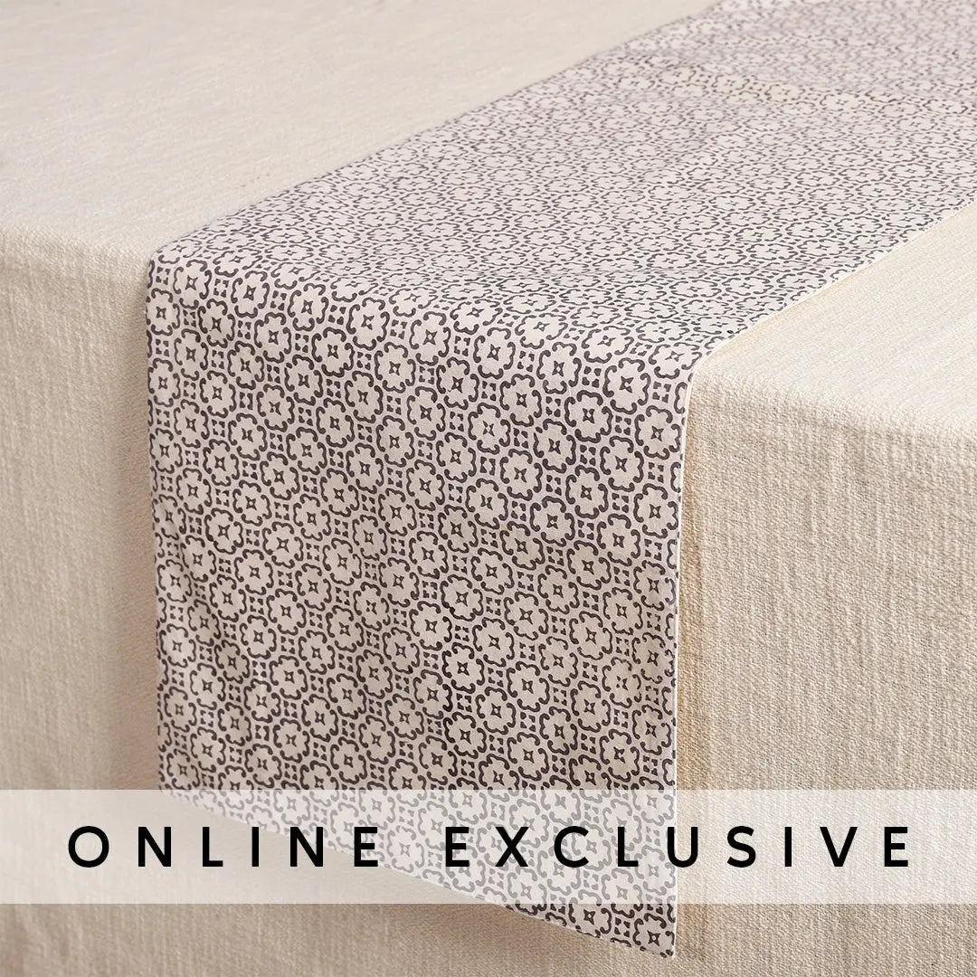 Sapphire Grey Cotton Runner