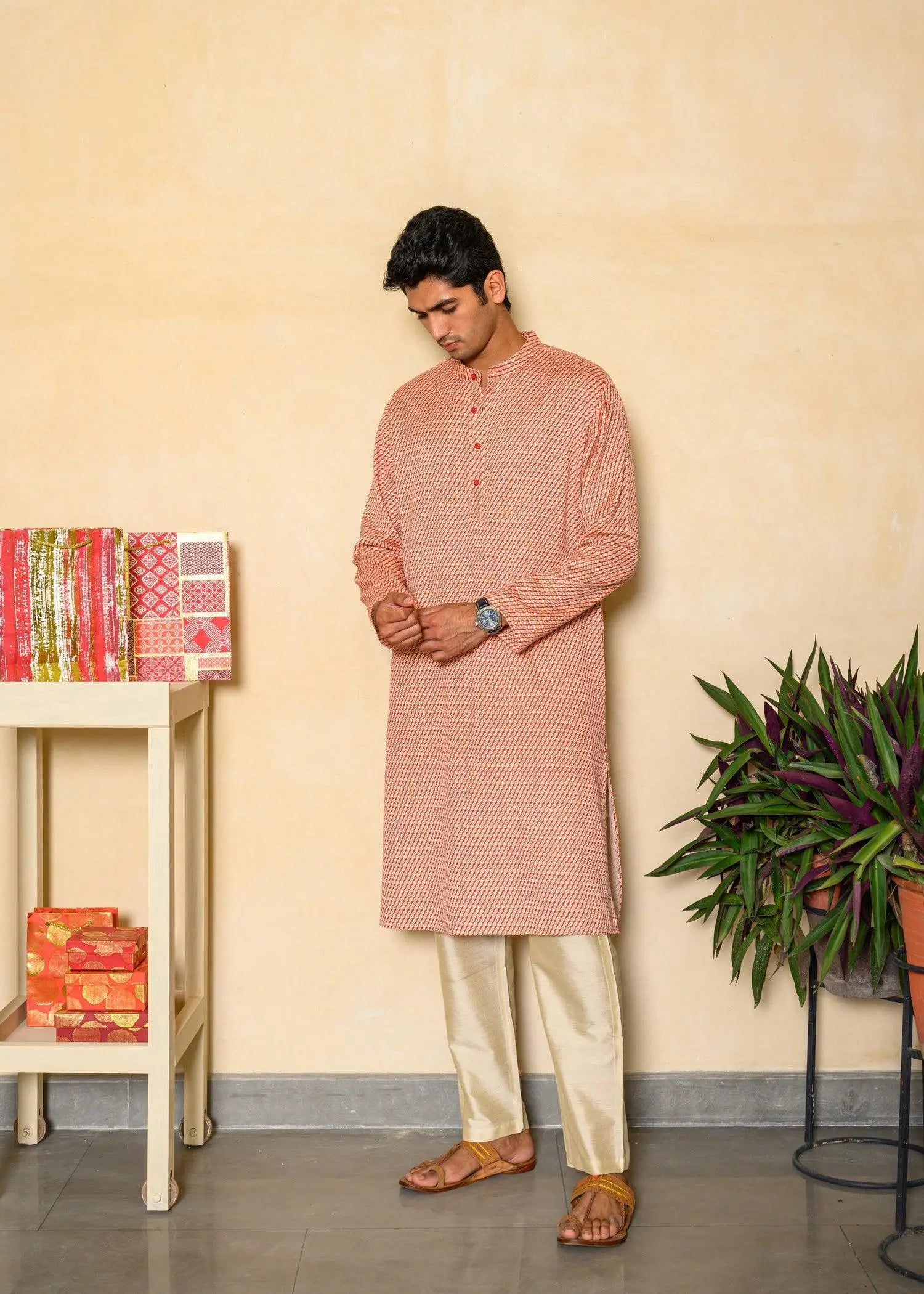 Mandarin Collar Long Kurta