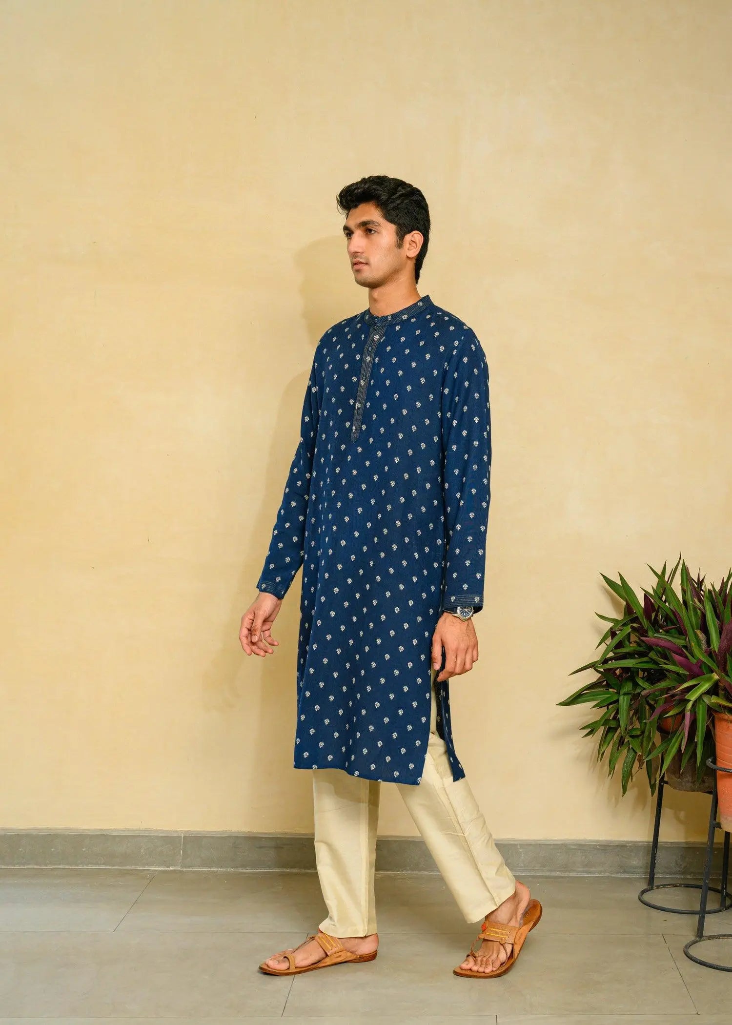 Mandarin Collar Long Kurta