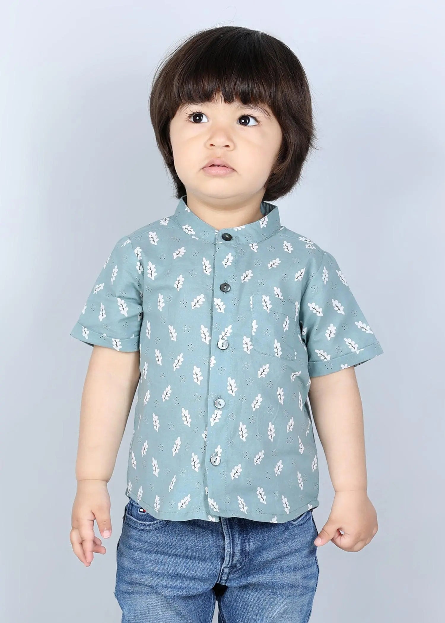 Oak Green Cotton Harshit Shirt (6-24 Months)