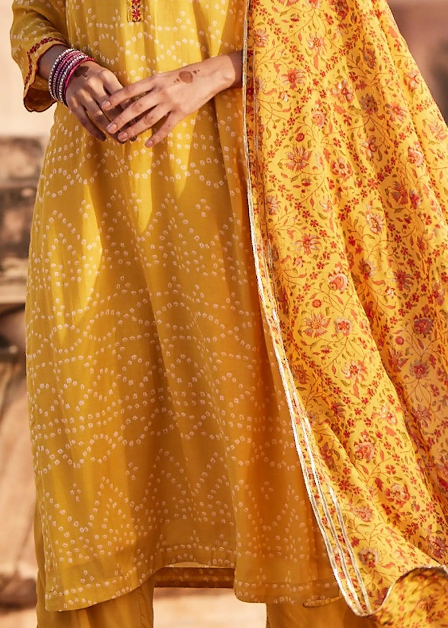 Yellow Viscose Dupatta