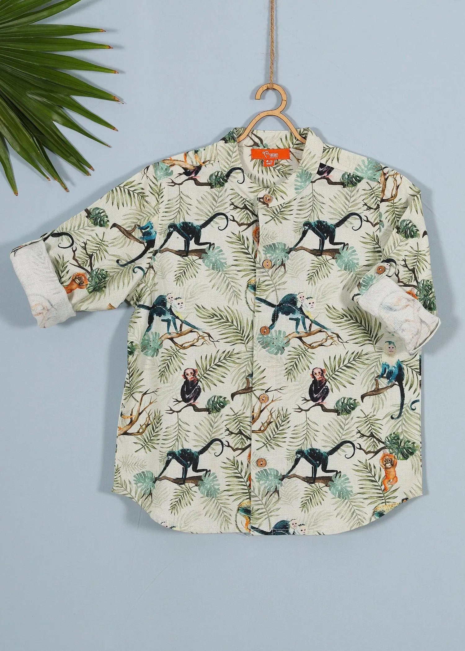 Green Monkey Cotton Boys Shirt (2-12YRS)