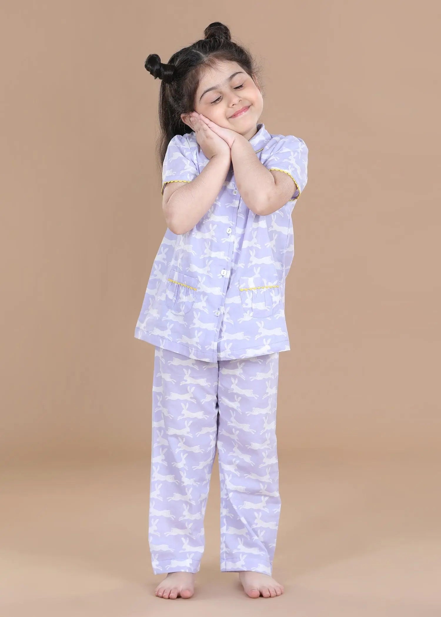 Rabit LiLac Half Sleeves Cotton Nighsuit Girl (1-12 Years)