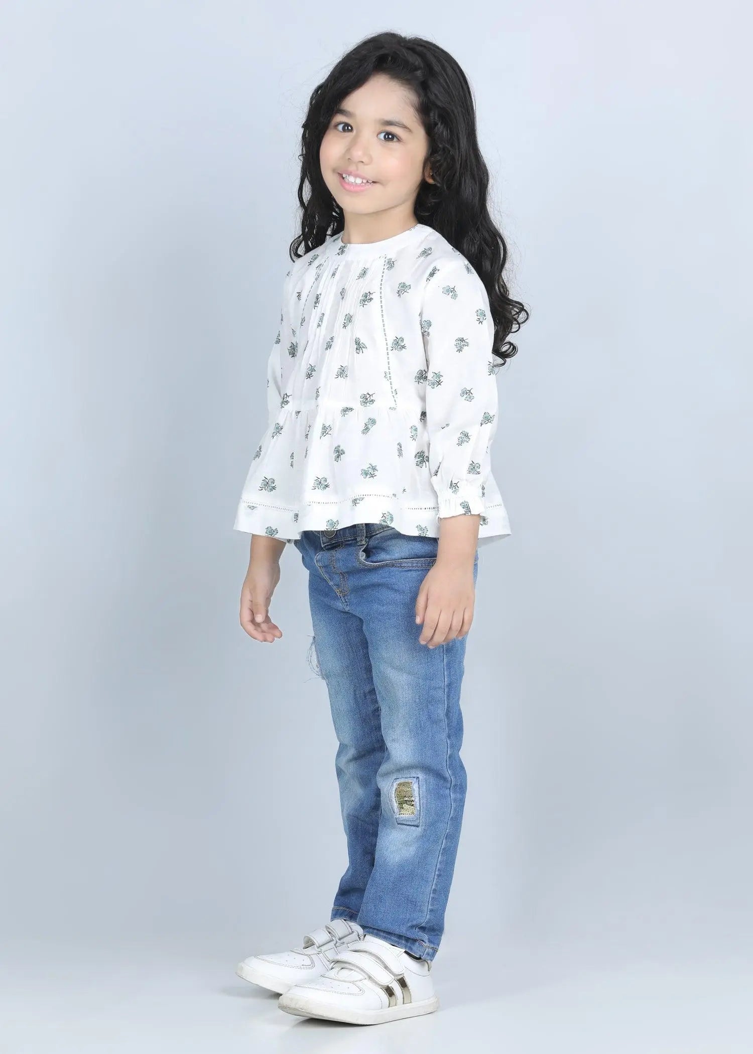 Holly Green Cotton Zara Top (2-9 Years)