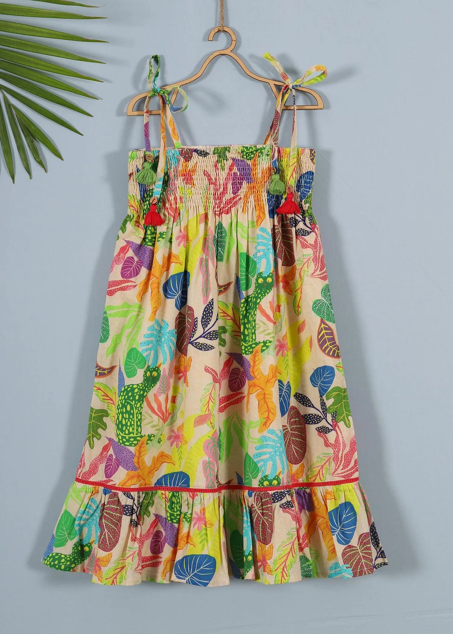 Beige Farm Rio Girls  Cotton Sunflower Dress (2-9YRS)