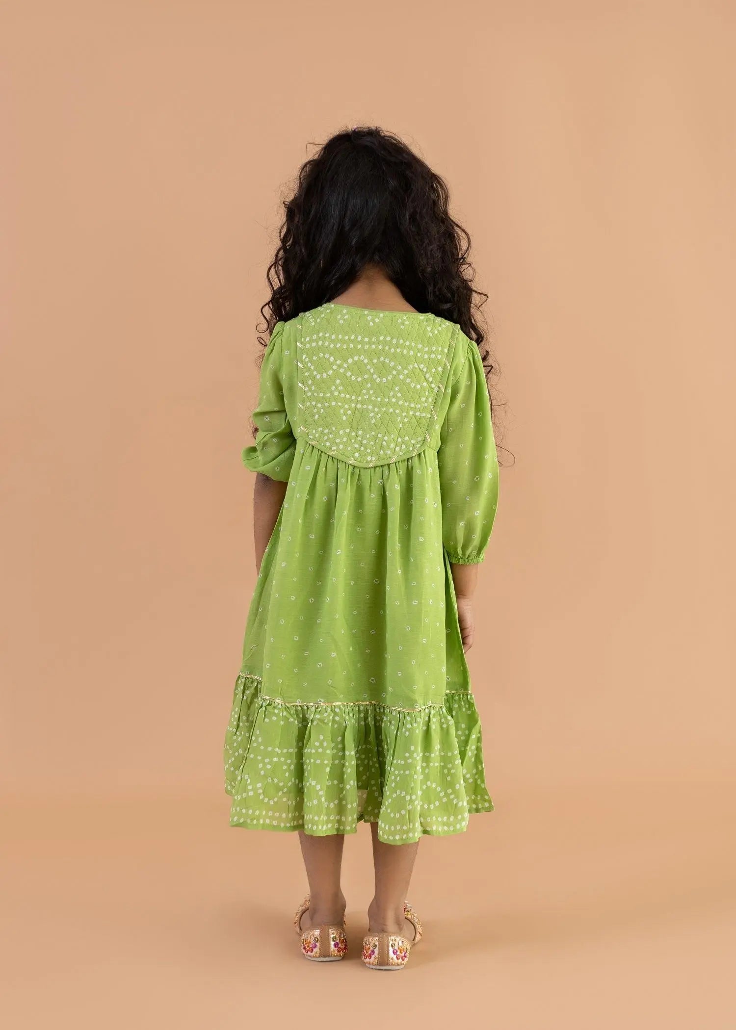 Green Qia Kurta (2-12 Years)