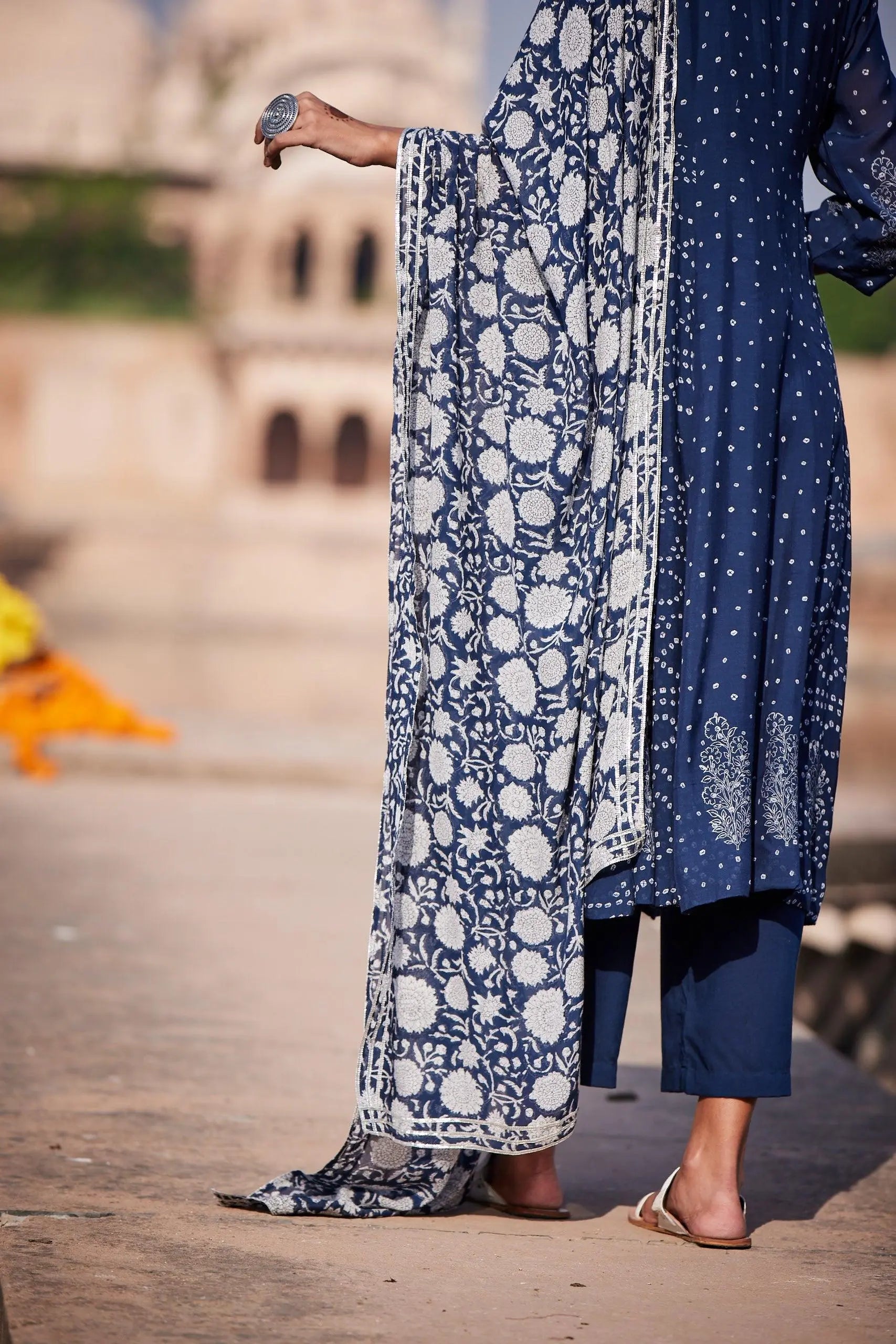 Navy Viscose Dupatta