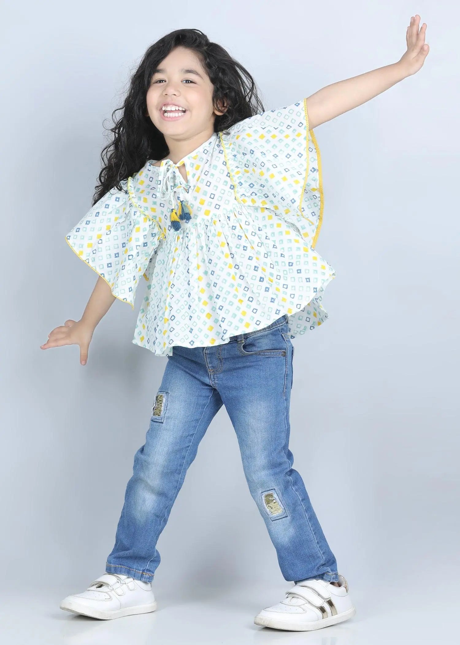 Diamond Blue Cotton Kavya Top Girls (6 Months -12 Yrs)