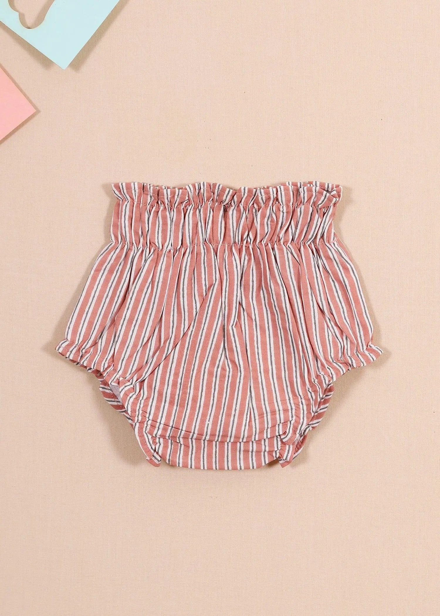 Holly/Stripes Pink Cotton Bloomers Set Of 2 (0-24 Months)