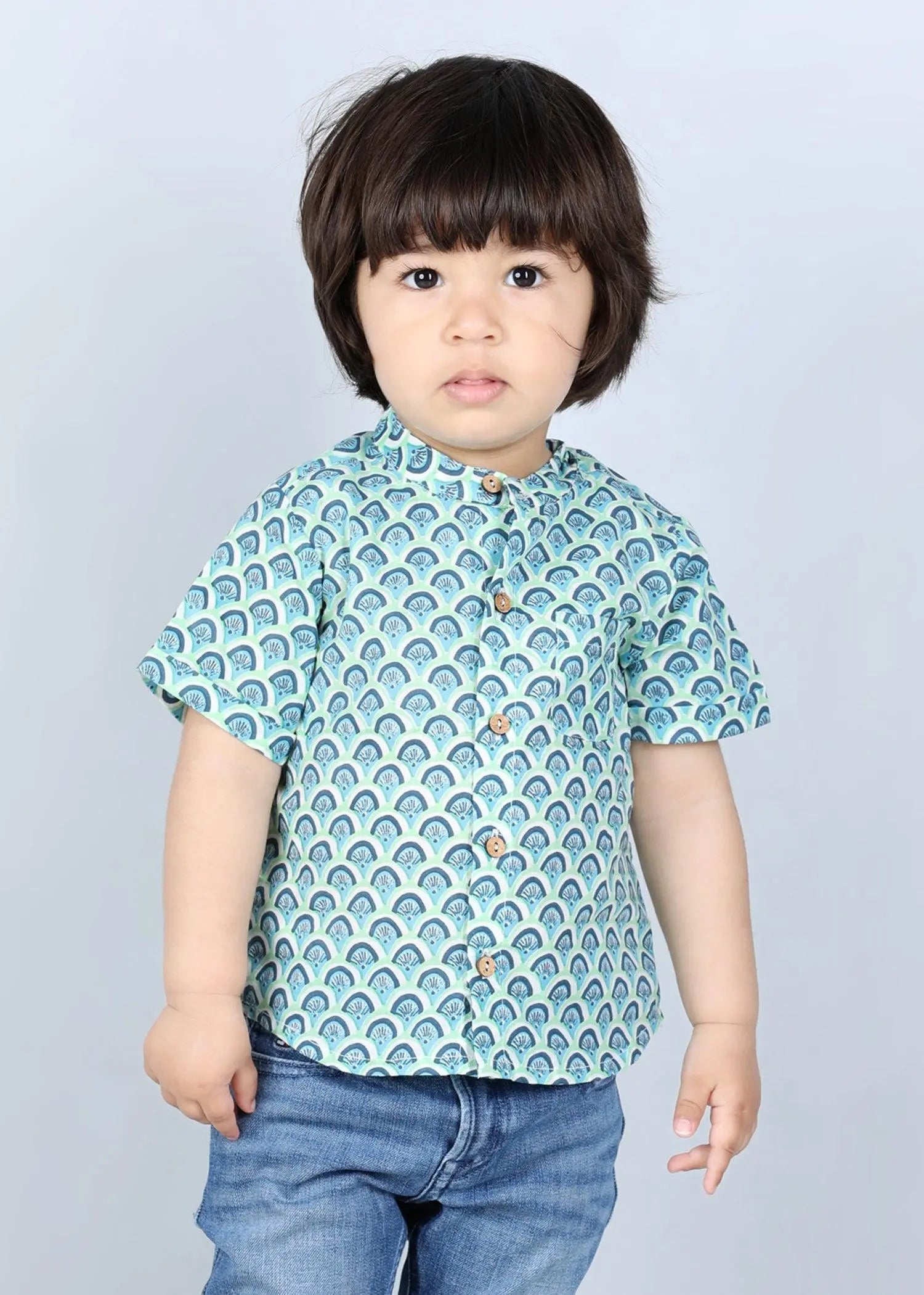 Harshit Shirt Sunrays Blue Cotton Baby Boy (6 months to 24 months)