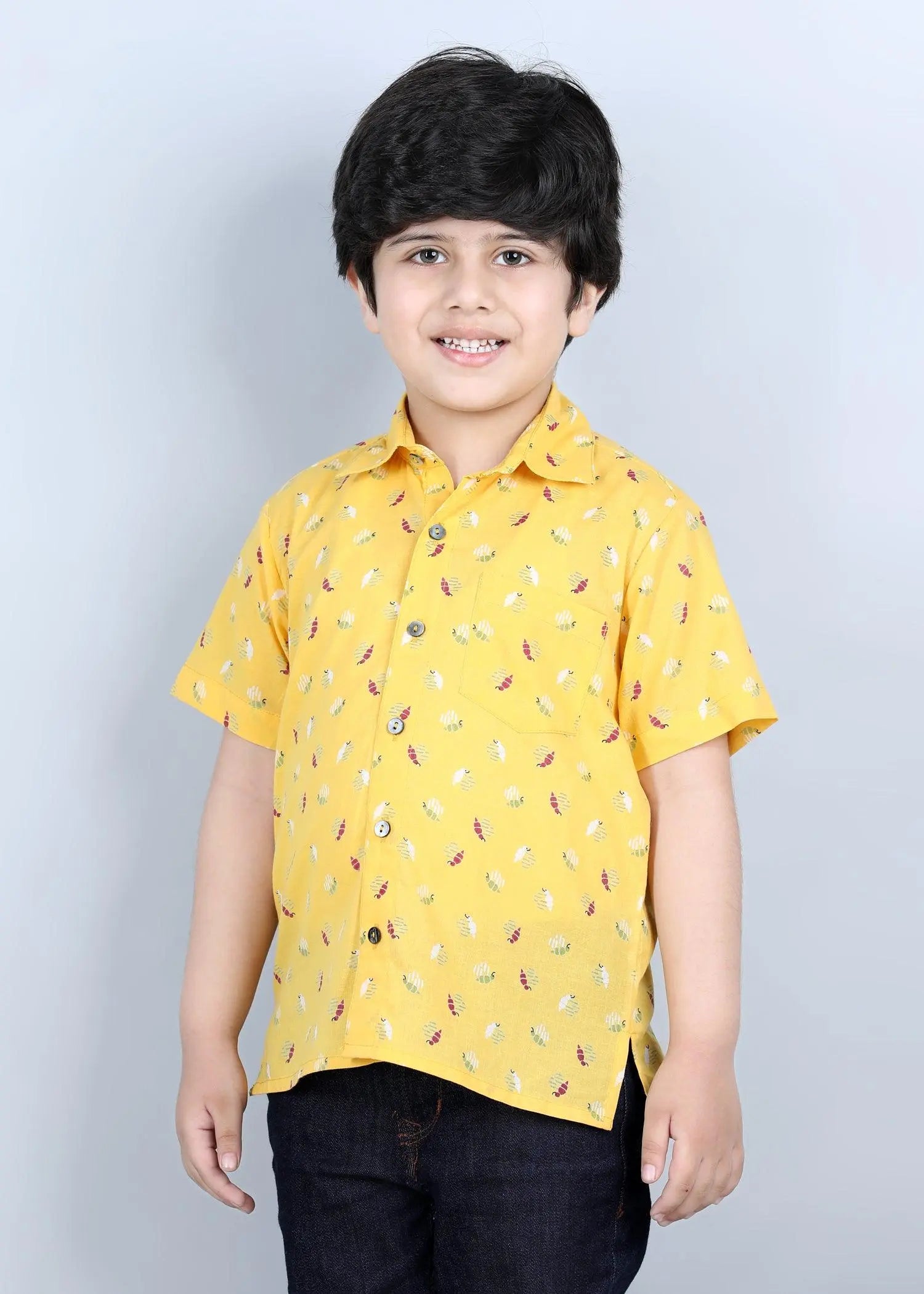 Bees Yellow Cotton Shirt Boy (2 Years to 12 Years)