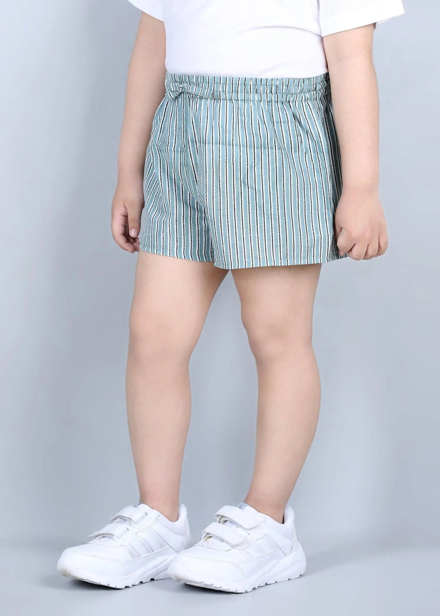 Stripes Green Cotton Snooze Shorts (1-14 Years)