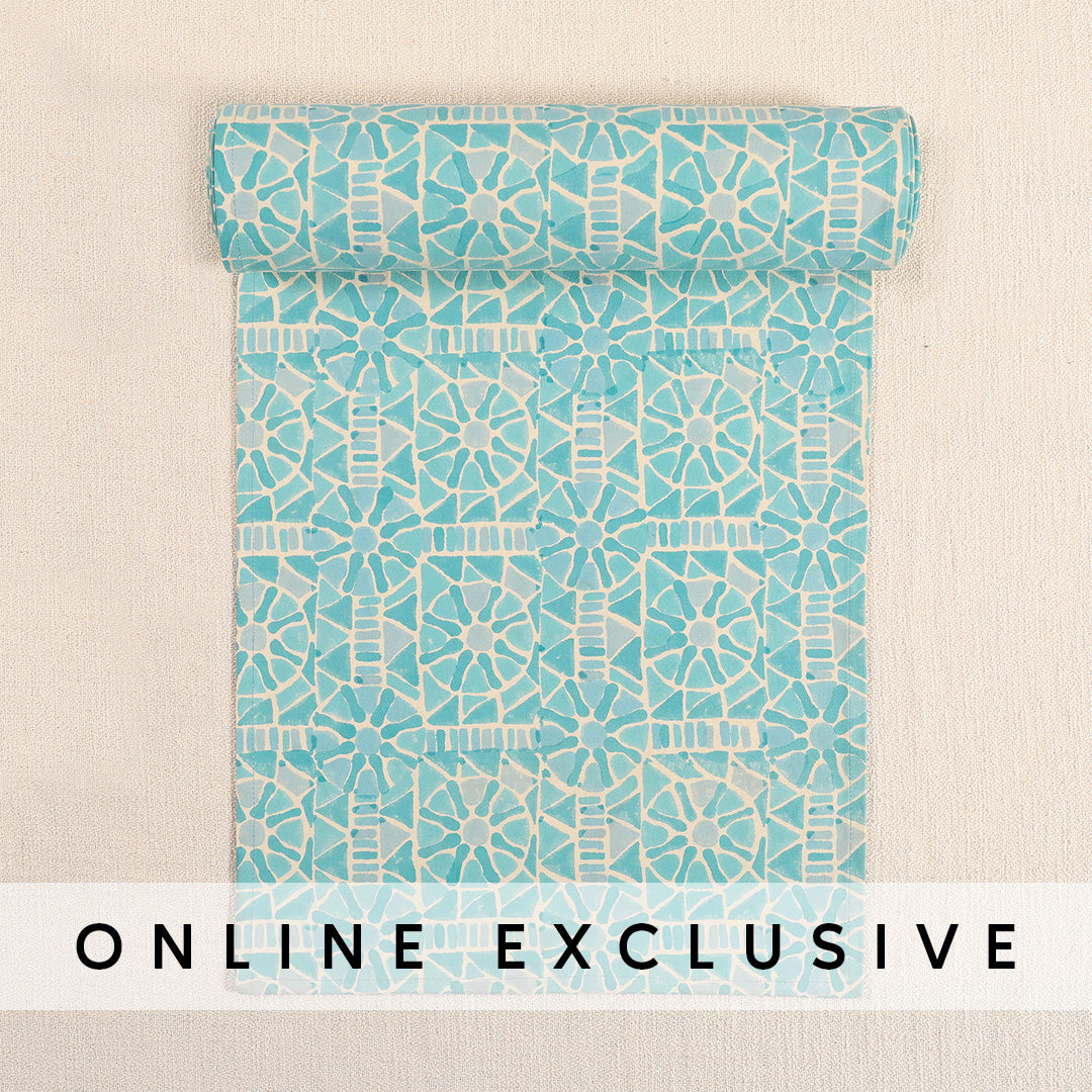 Julie Light Blue Cotton Runner