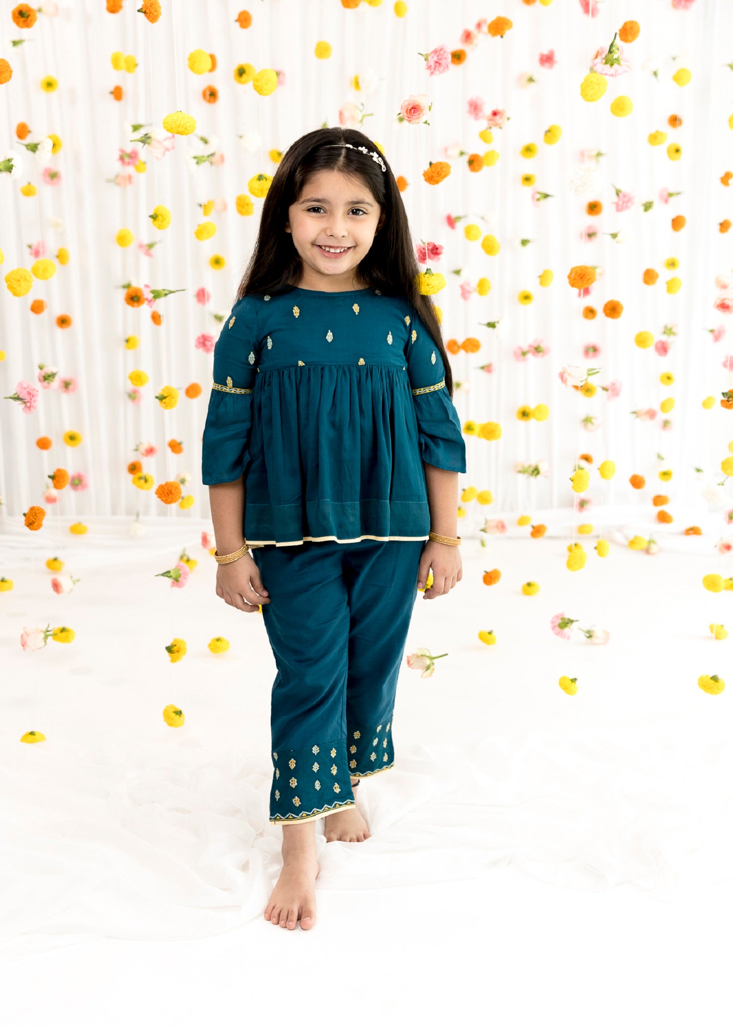 Teal Festive Co-Ord Set (2-12 Years)