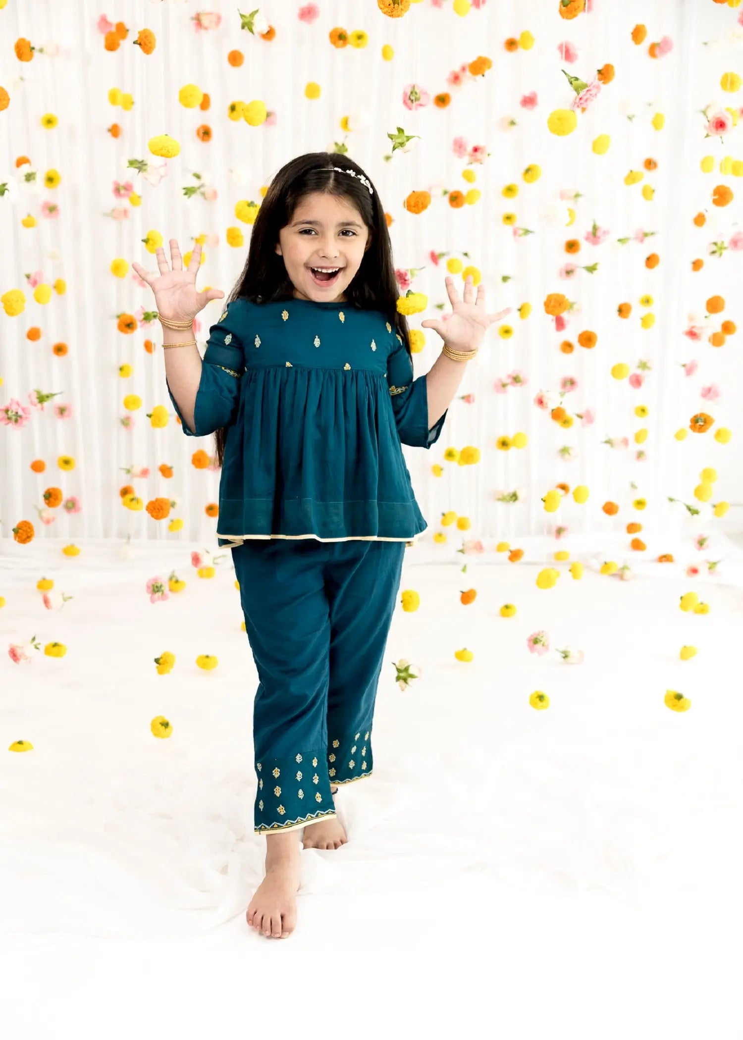 Teal Festive Co-Ord Set (2-12 Years)