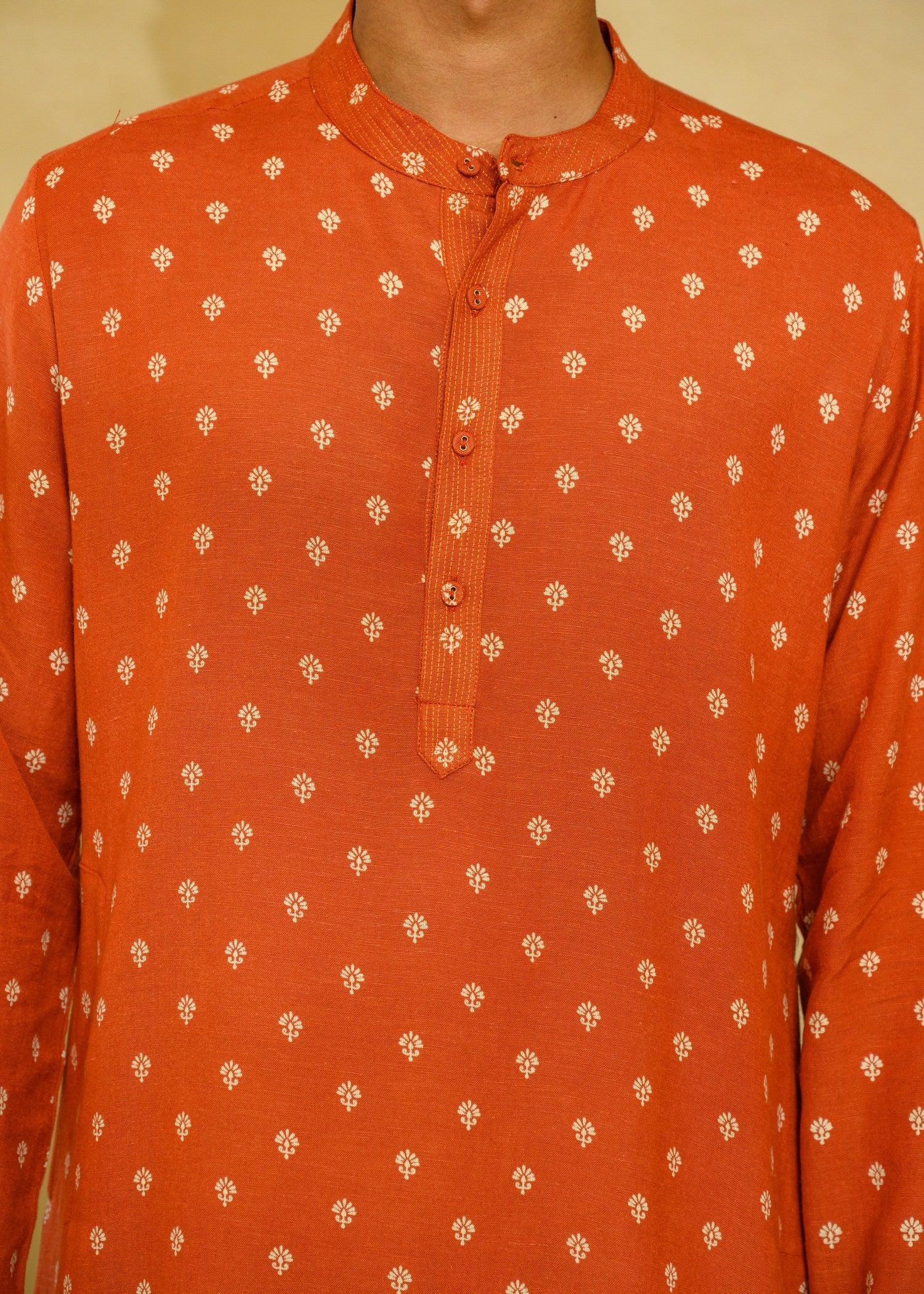 Mandarin Collar Long Kurta