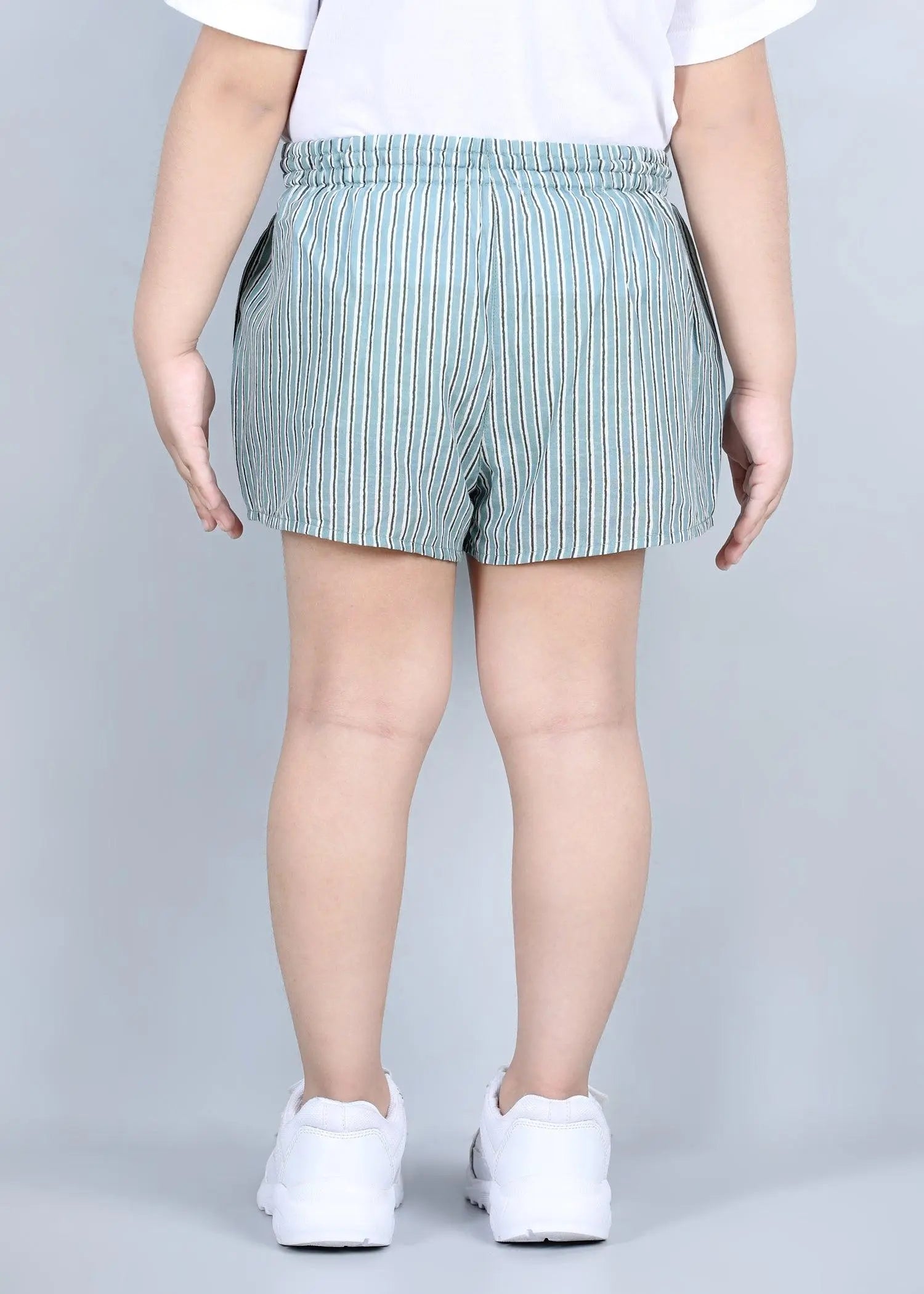 Stripes Green Cotton Snooze Shorts (1-14 Years)