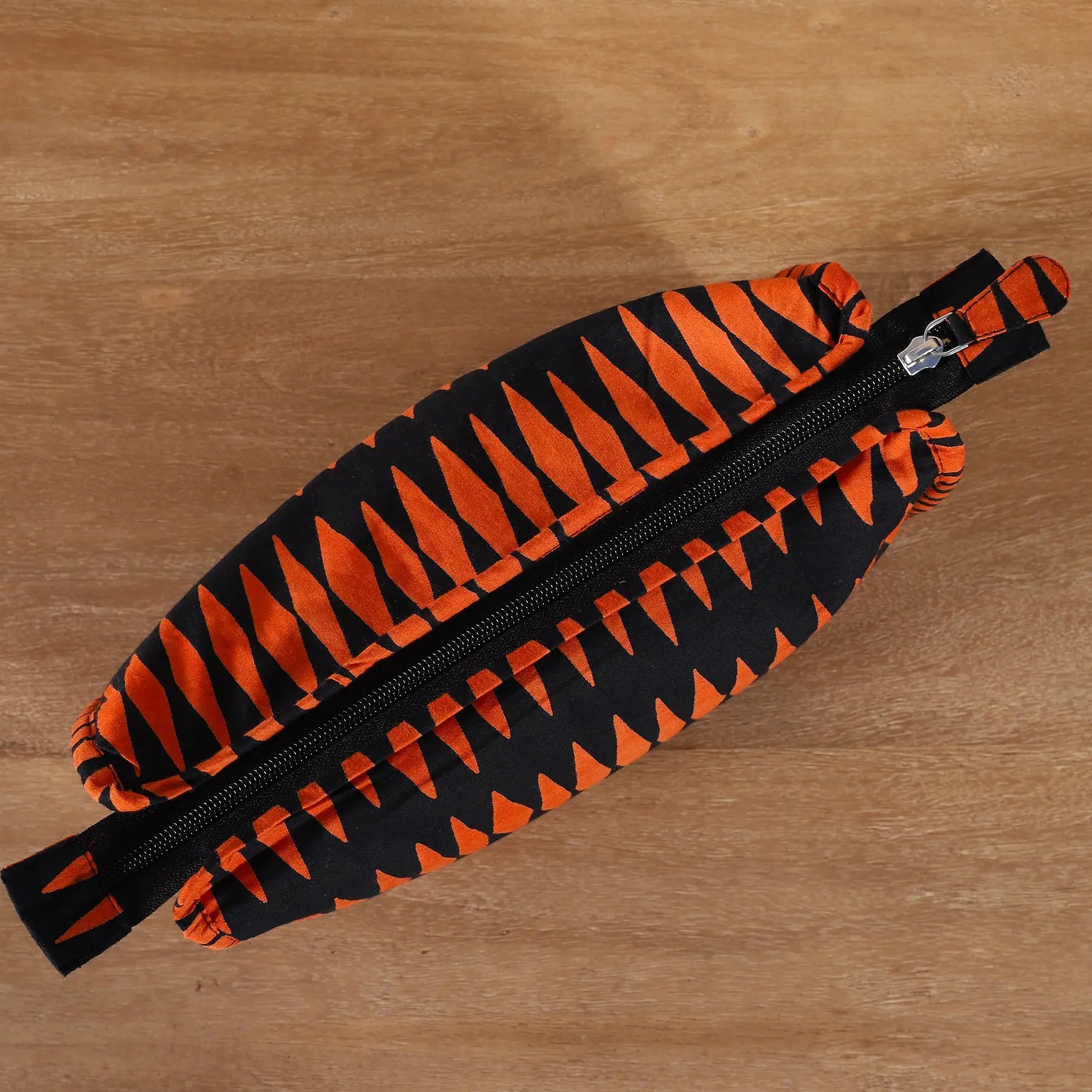 Black & Orange Color Cotton Toilet Bag