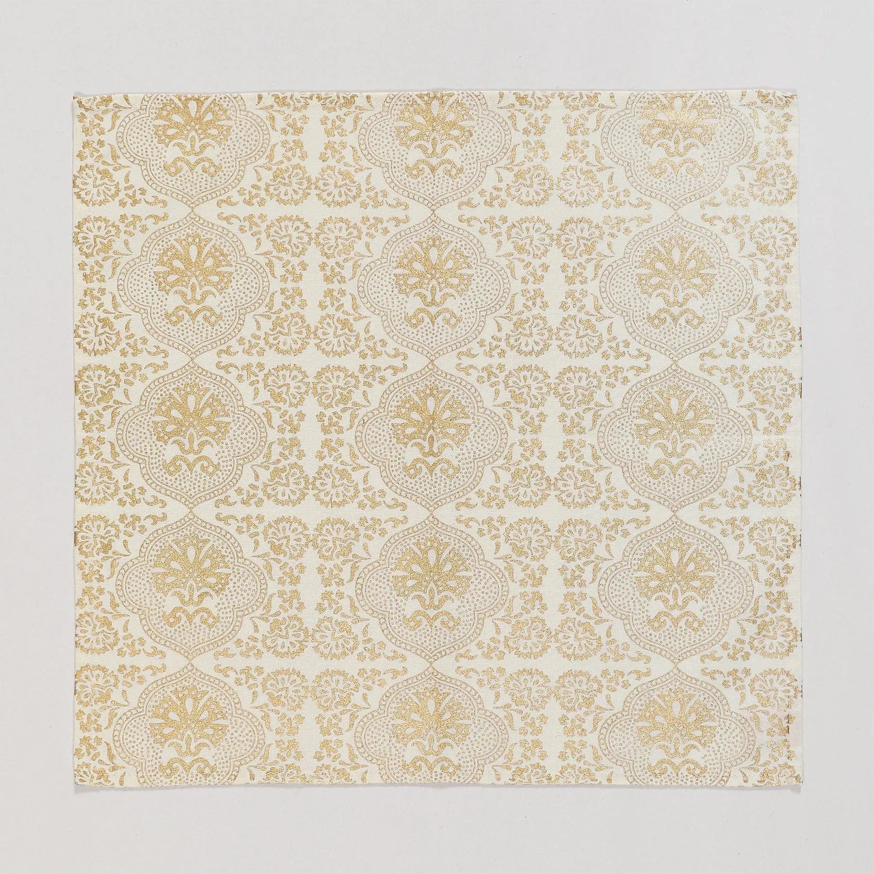 Off White & Gold Cotton Napkin Set of 6