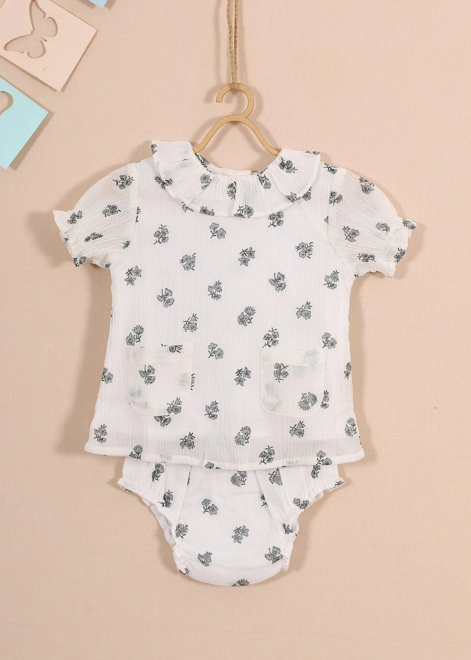 Holly Green Cotton Ishana Top (3-12 Months)