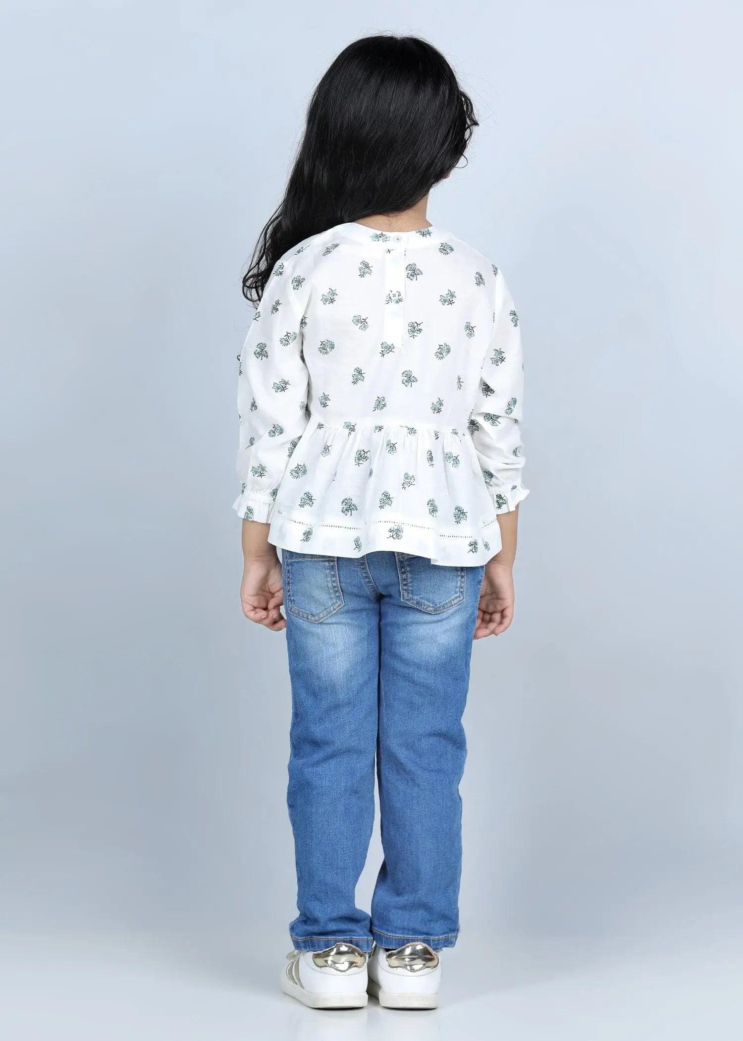 Holly Green Cotton Zara Top (2-9 Years)