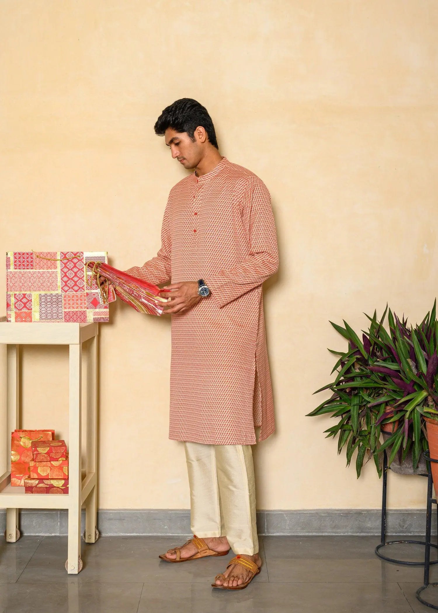 Mandarin Collar Long Kurta