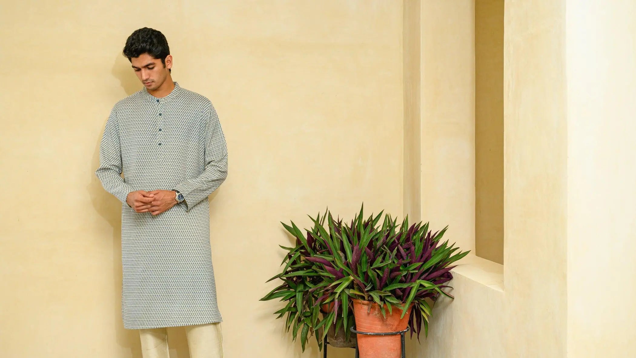 Mandarin Collar Long Kurta