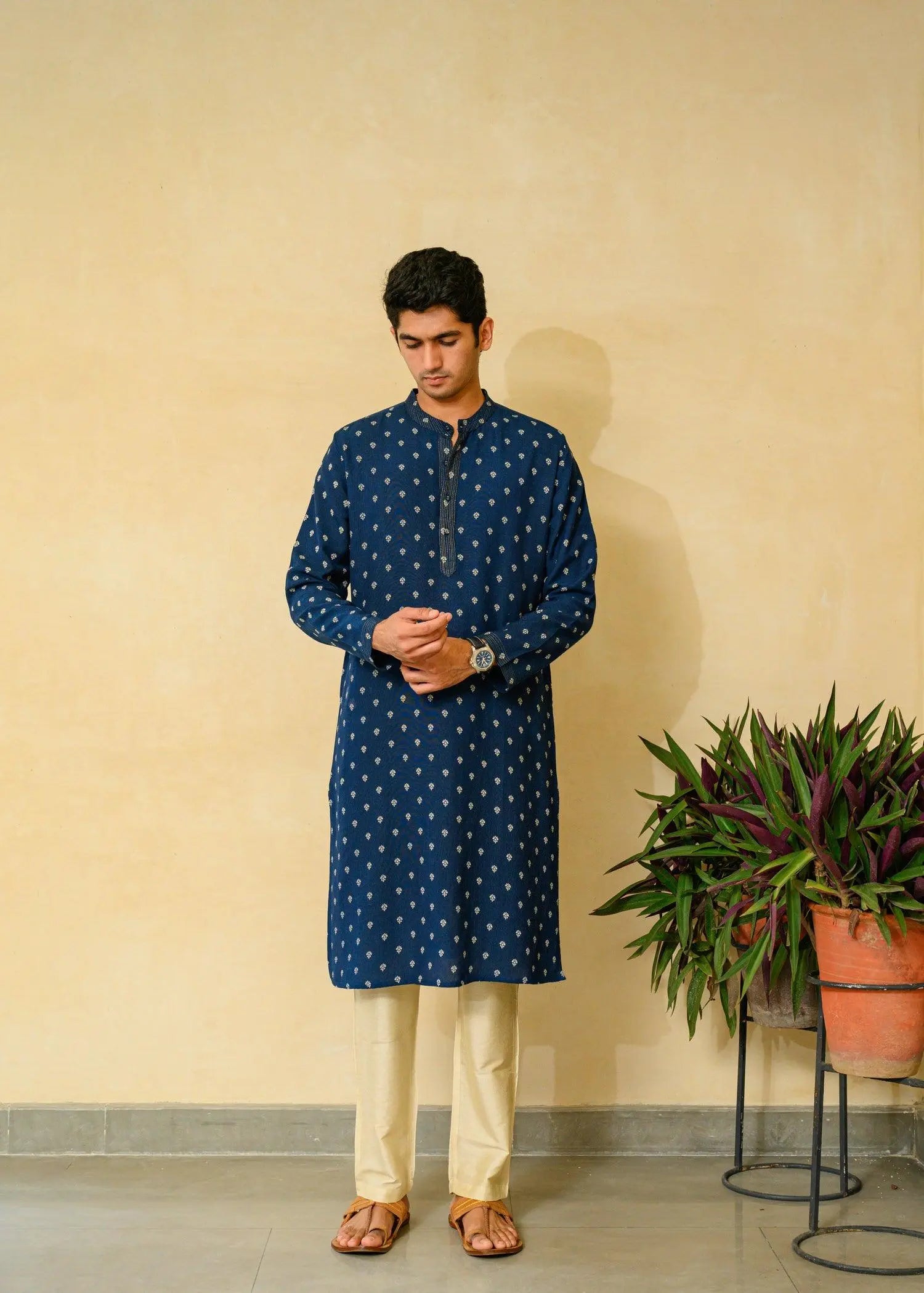 Mandarin Collar Long Kurta