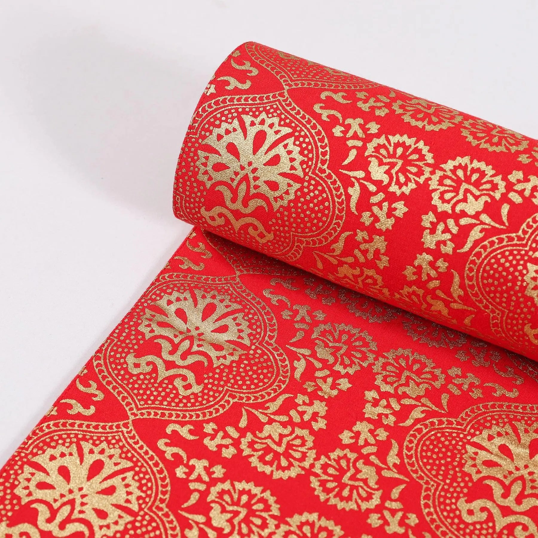 Red & Gold Cotton Runner