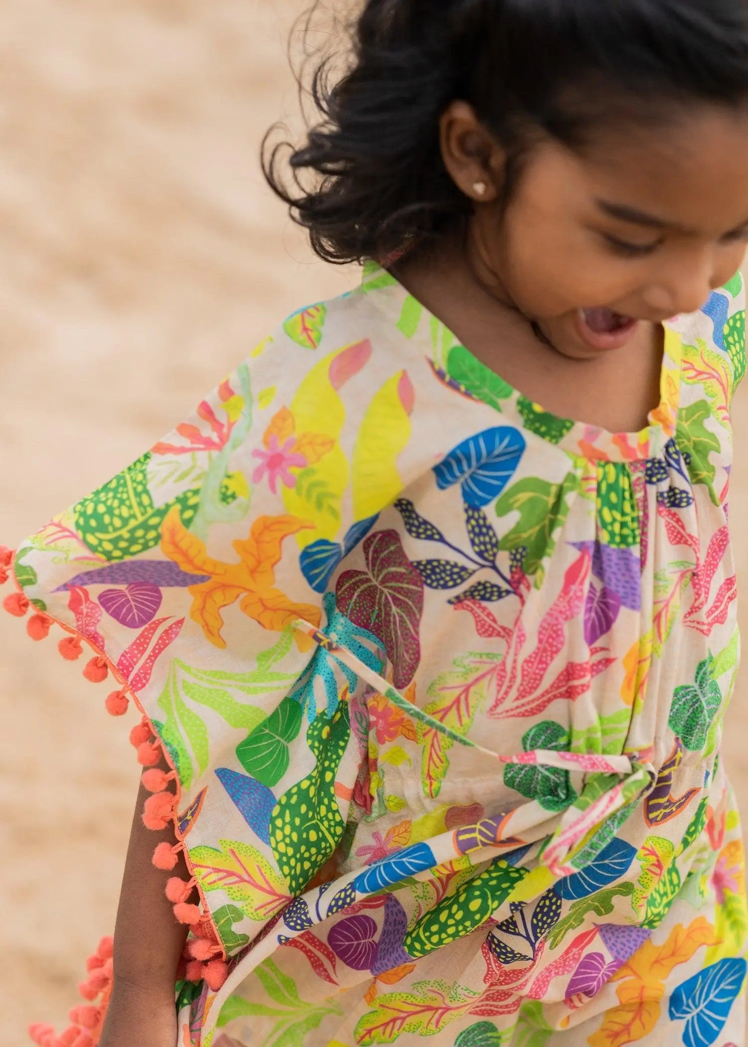 Beige Farm Rio Girls Cotton Kaftan (S-XL)