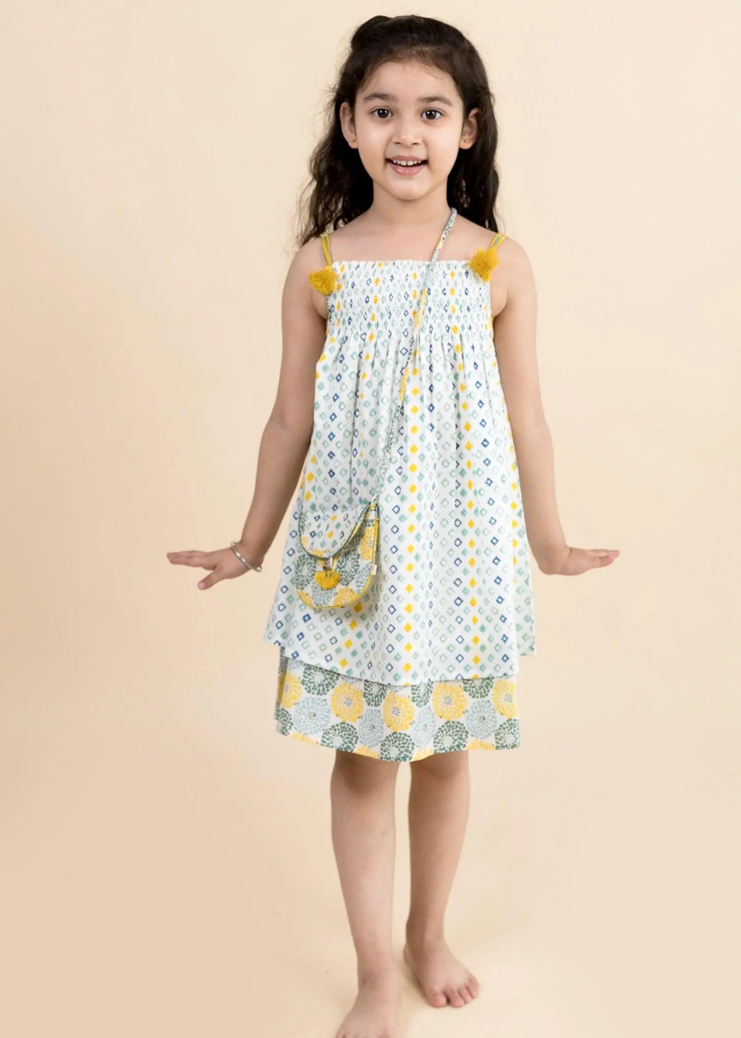 Diamond Blue Cotton Sanah Dress Girls (6 Months -9 Yrs)