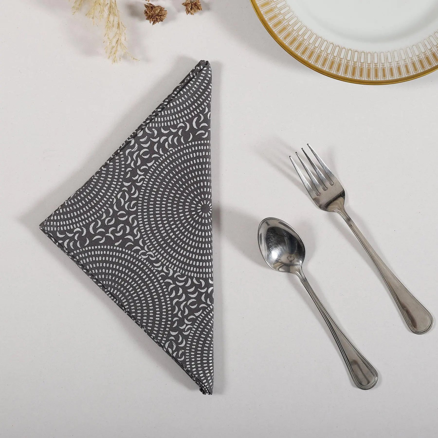 Silver Grey Cotton Napkin Set of 6