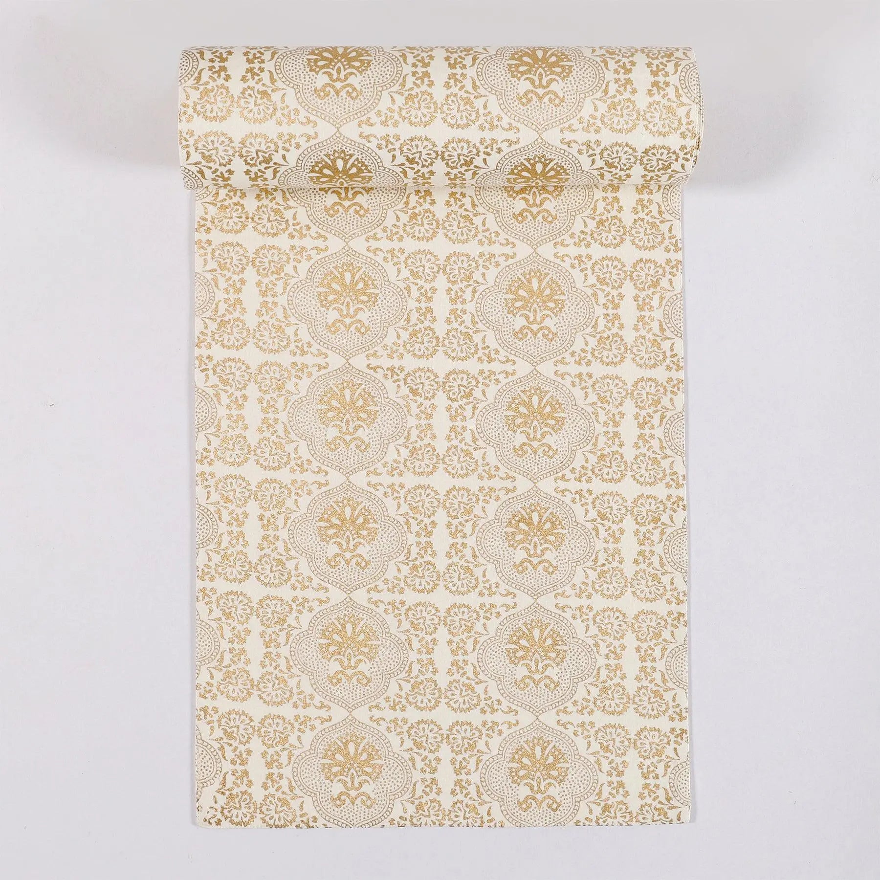 Off White & Gold Cotton Runner