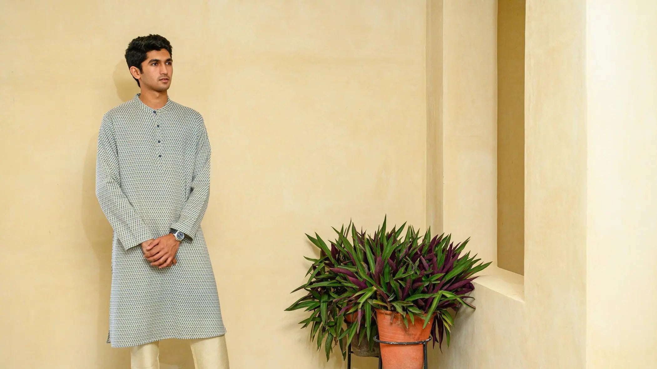 Mandarin Collar Long Kurta