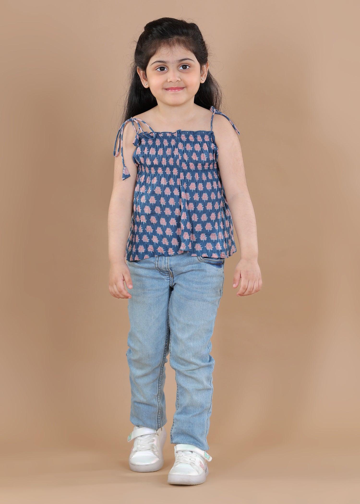 Lotus Blue Ira Cotton Top  Girl (2-12 Years)