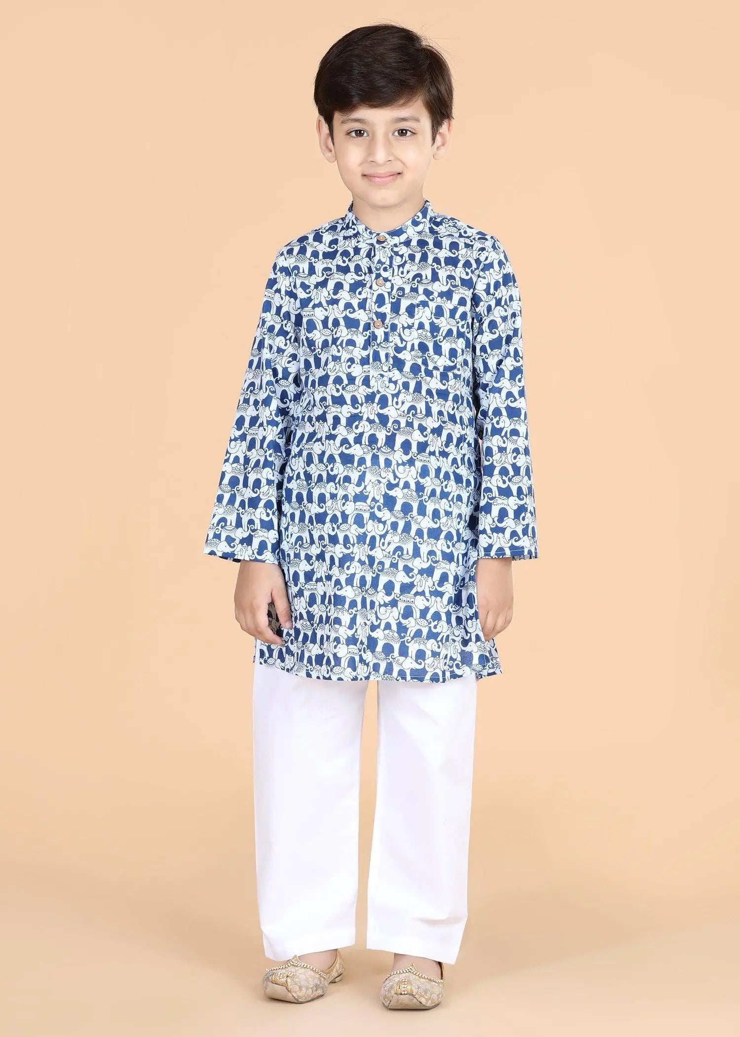 Airawat Navy Cotton Kurta Baby Boys (6-24 Monhs)