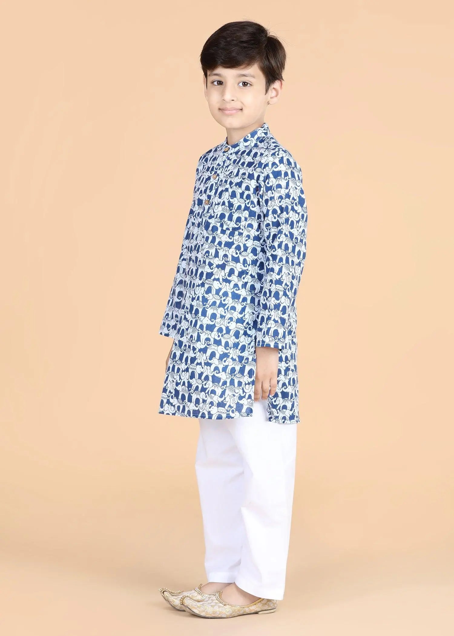 Airawat Navy Cotton Kurta Baby Boys (6-24 Monhs)