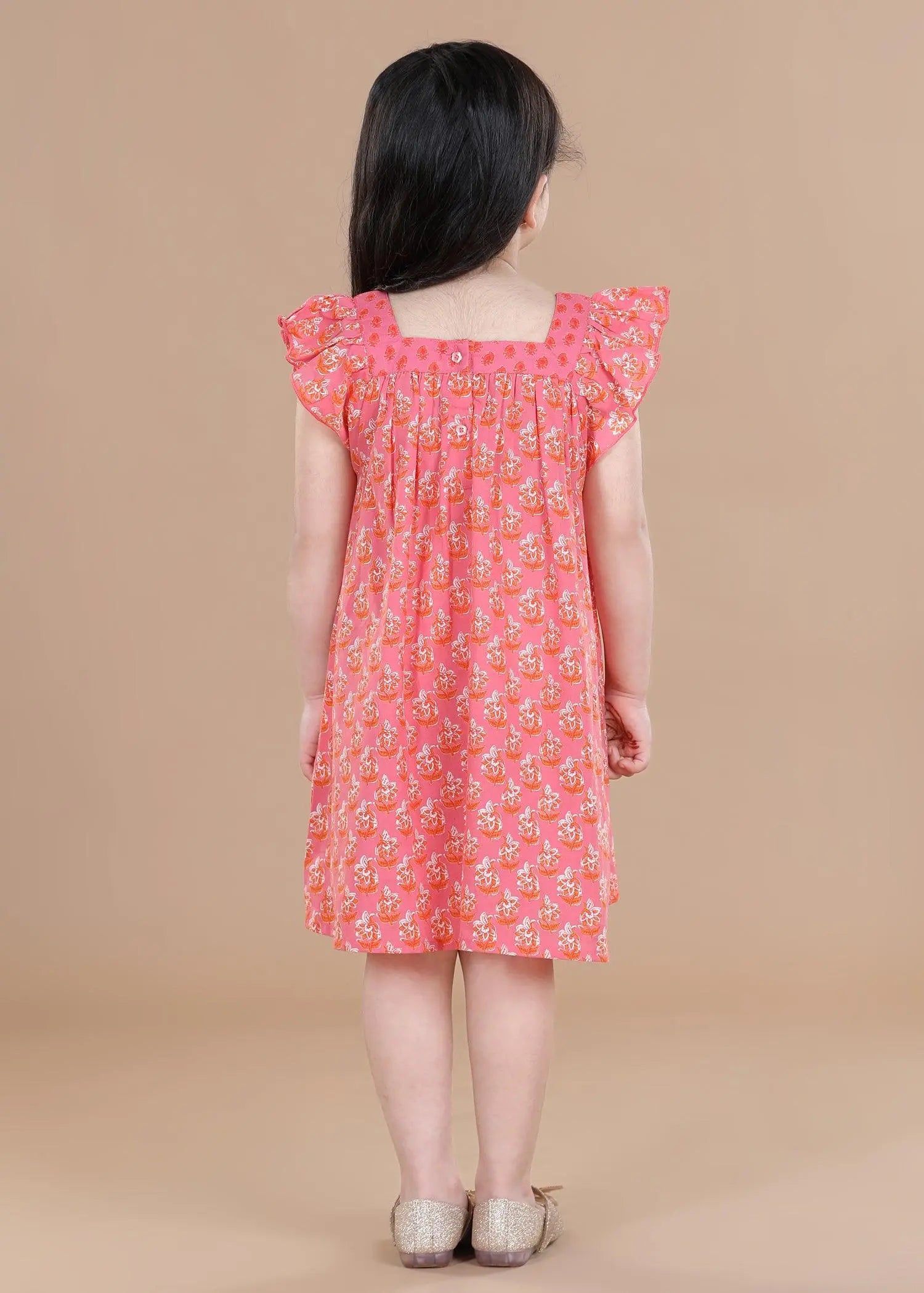 Hersilia Pink Scarlett Cotton Dress (2-9 Years)